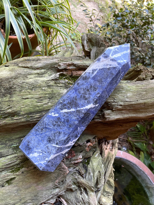 XL Blue Sodalite Polished Crystal Point Specimen 1.83kg 4lbs 0.7oz From Brazil Mineral Crystals