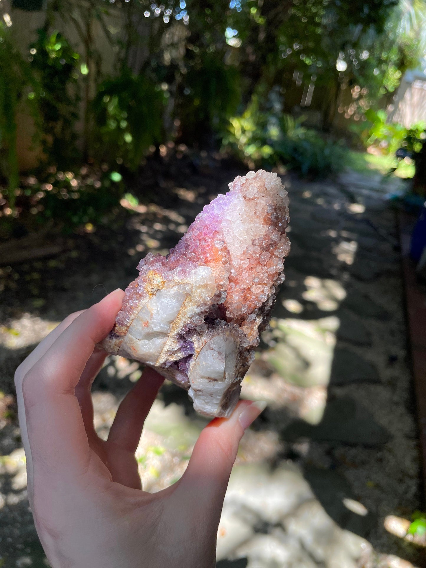 Unique Amethyst w/Hematite and Iron Spirit Quartz Point 400g Specimen From Mpumalanga South Africa