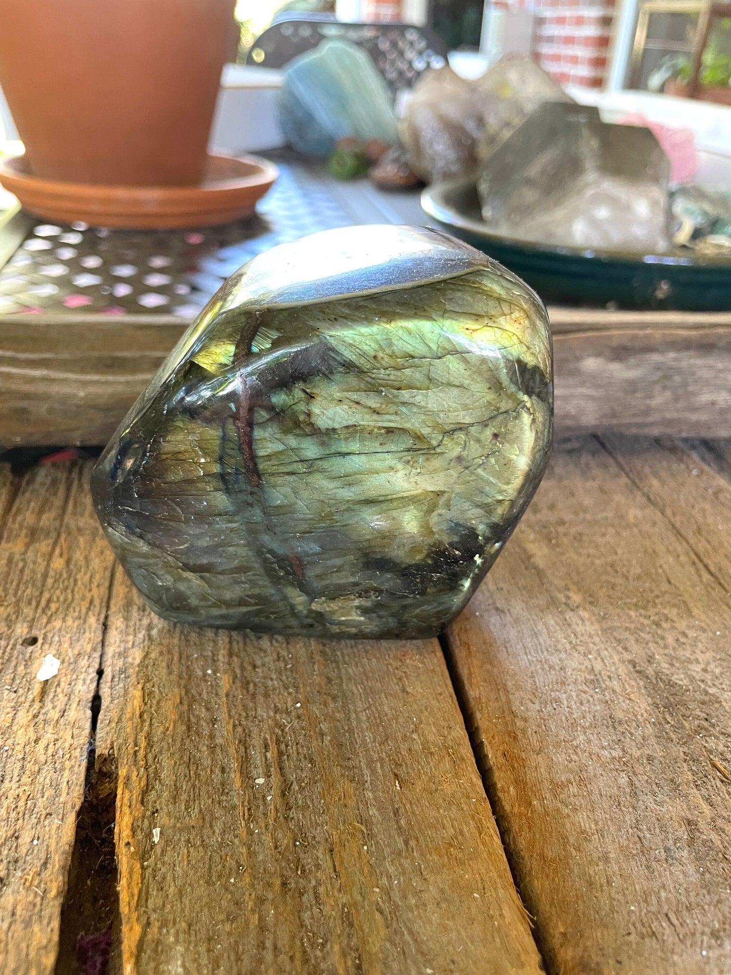 Polished Labradorite Freestanding Display Stone 850g 1lb 14oz Specimen With Great Flash Mineral Crystal