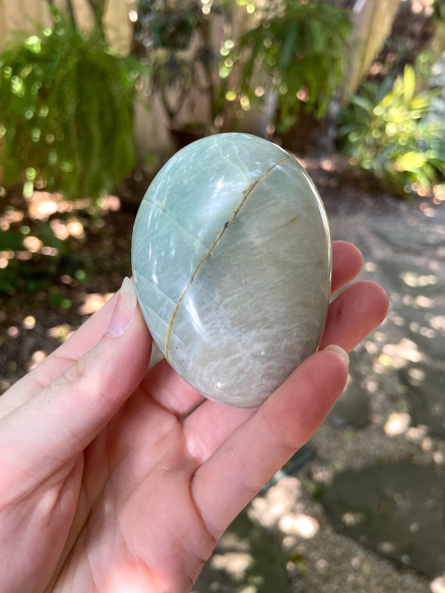 Polished Green Garnierite Palm Stone 180.7g From Madagascar Specimen Mineral Crystal