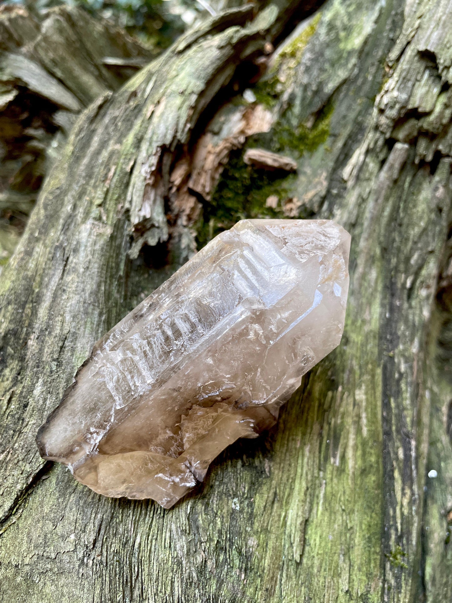 Smokey Elesital Quartz Point Specimen from Minas Gerais Brazil, 170g Mineral Crystal