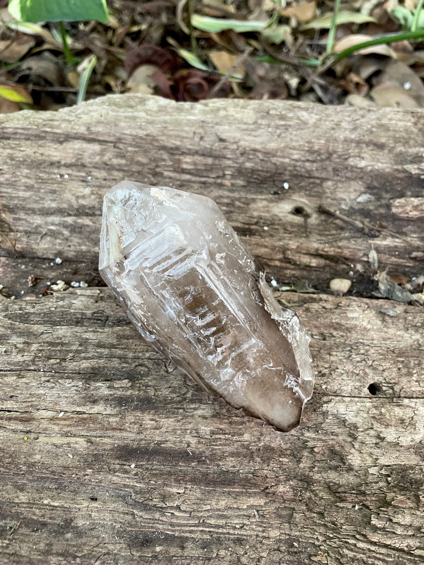 Smokey Elesital Quartz Point Specimen from Minas Gerais Brazil, 170g Mineral Crystal