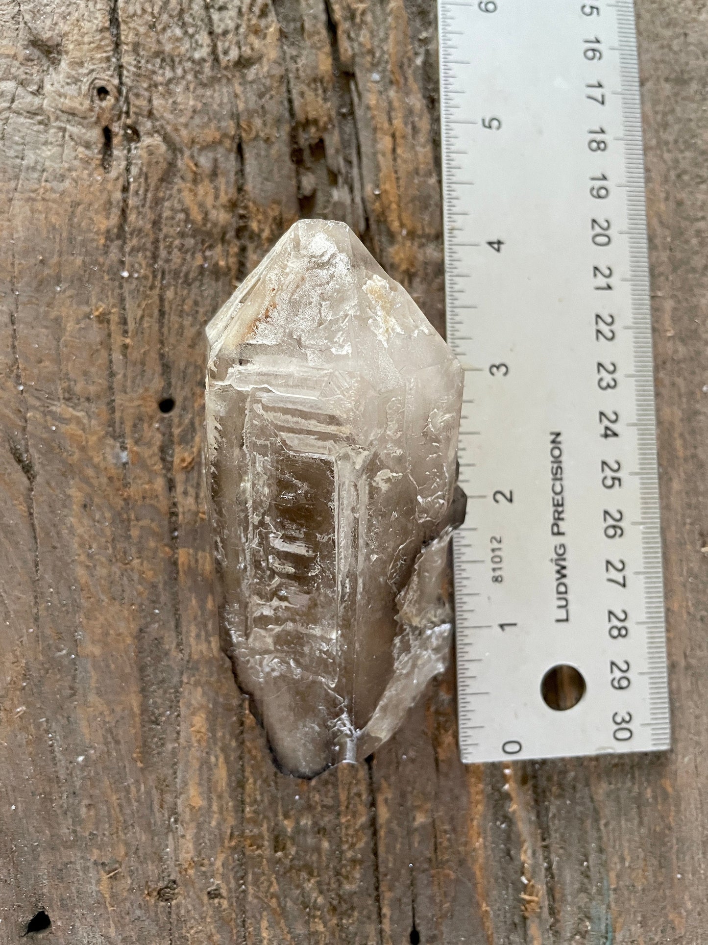 Smokey Elesital Quartz Point Specimen from Minas Gerais Brazil, 170g Mineral Crystal