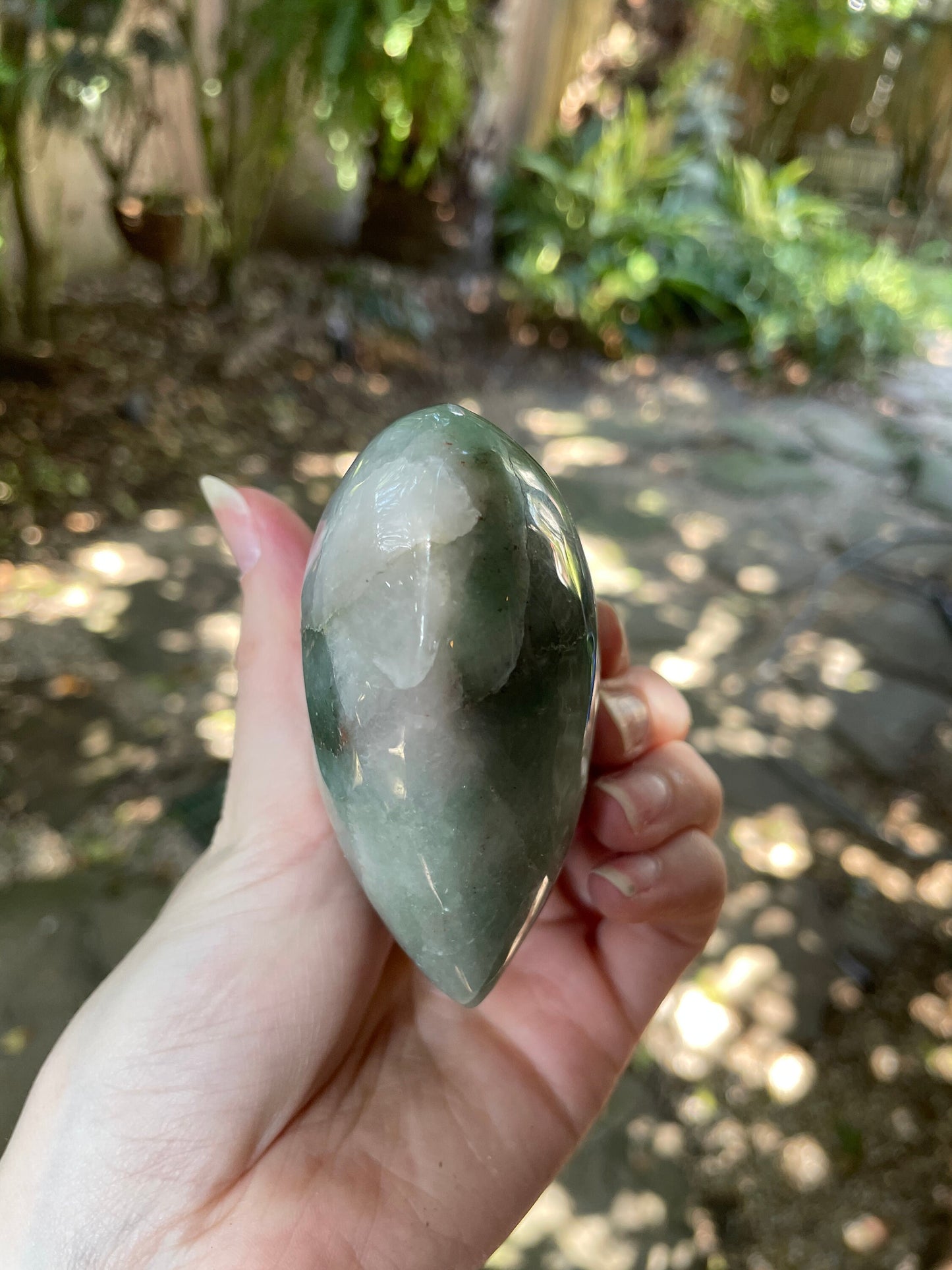 Polished Green Aventurine Fuchsite Heart Stone 341g Specimen From Brazil Mineral Crystal