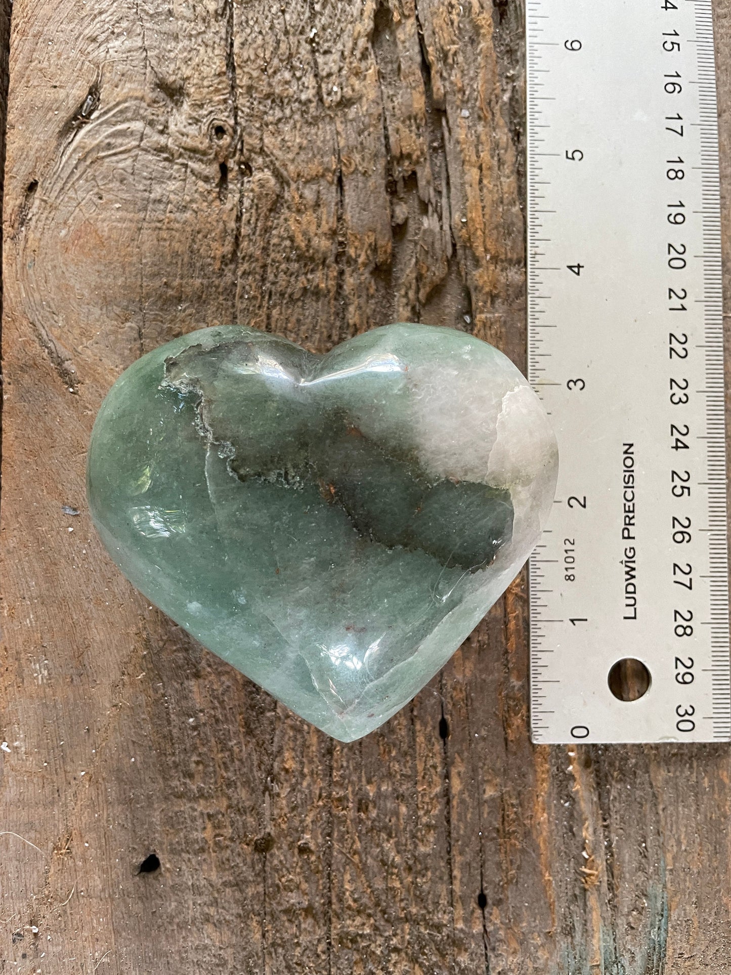 Polished Green Aventurine Fuchsite Heart Stone 341g Specimen From Brazil Mineral Crystal
