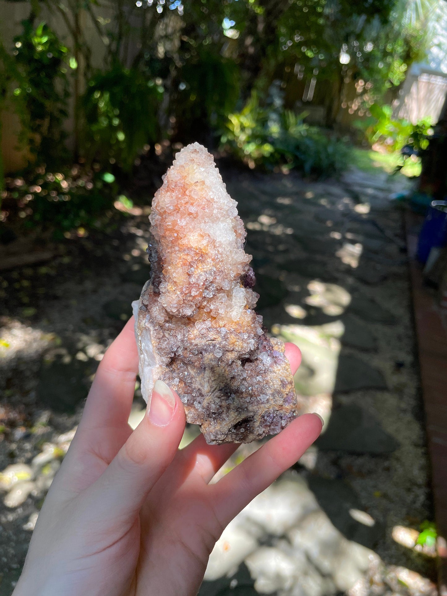 Unique Amethyst w/Hematite and Iron Spirit Quartz Point 400g Specimen From Mpumalanga South Africa