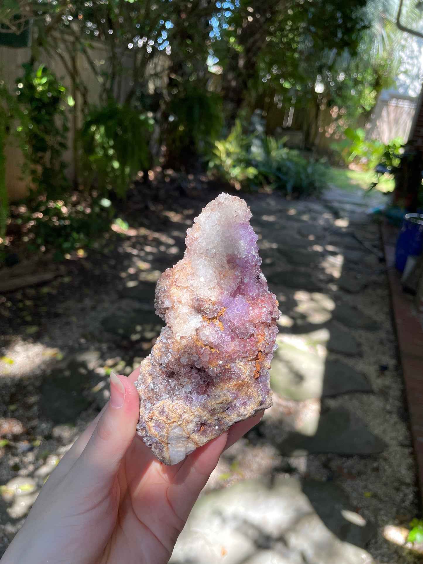 Unique Amethyst w/Hematite and Iron Spirit Quartz Point 400g Specimen From Mpumalanga South Africa