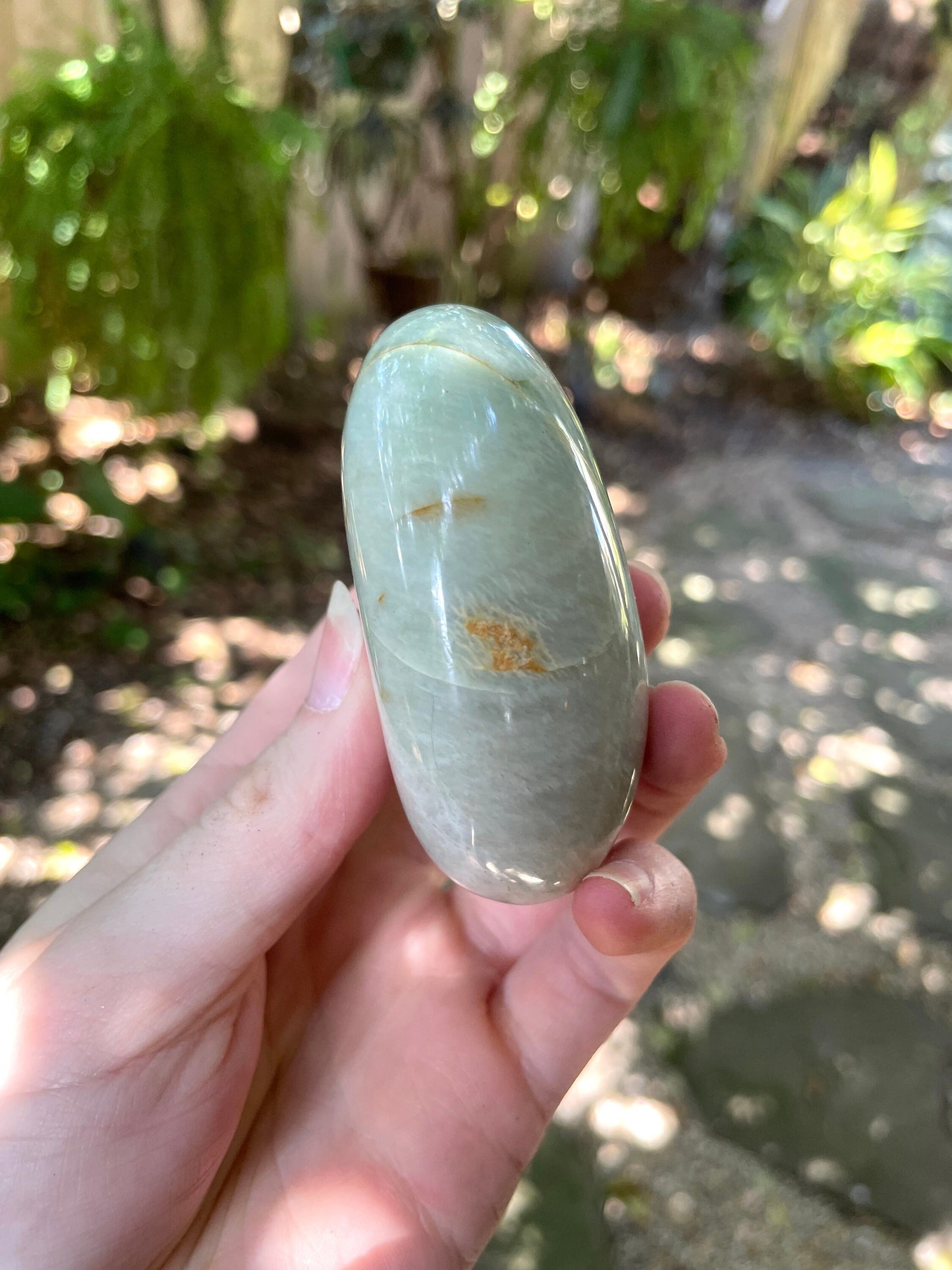 Polished Green Garnierite Palm Stone 180.7g From Madagascar Specimen Mineral Crystal