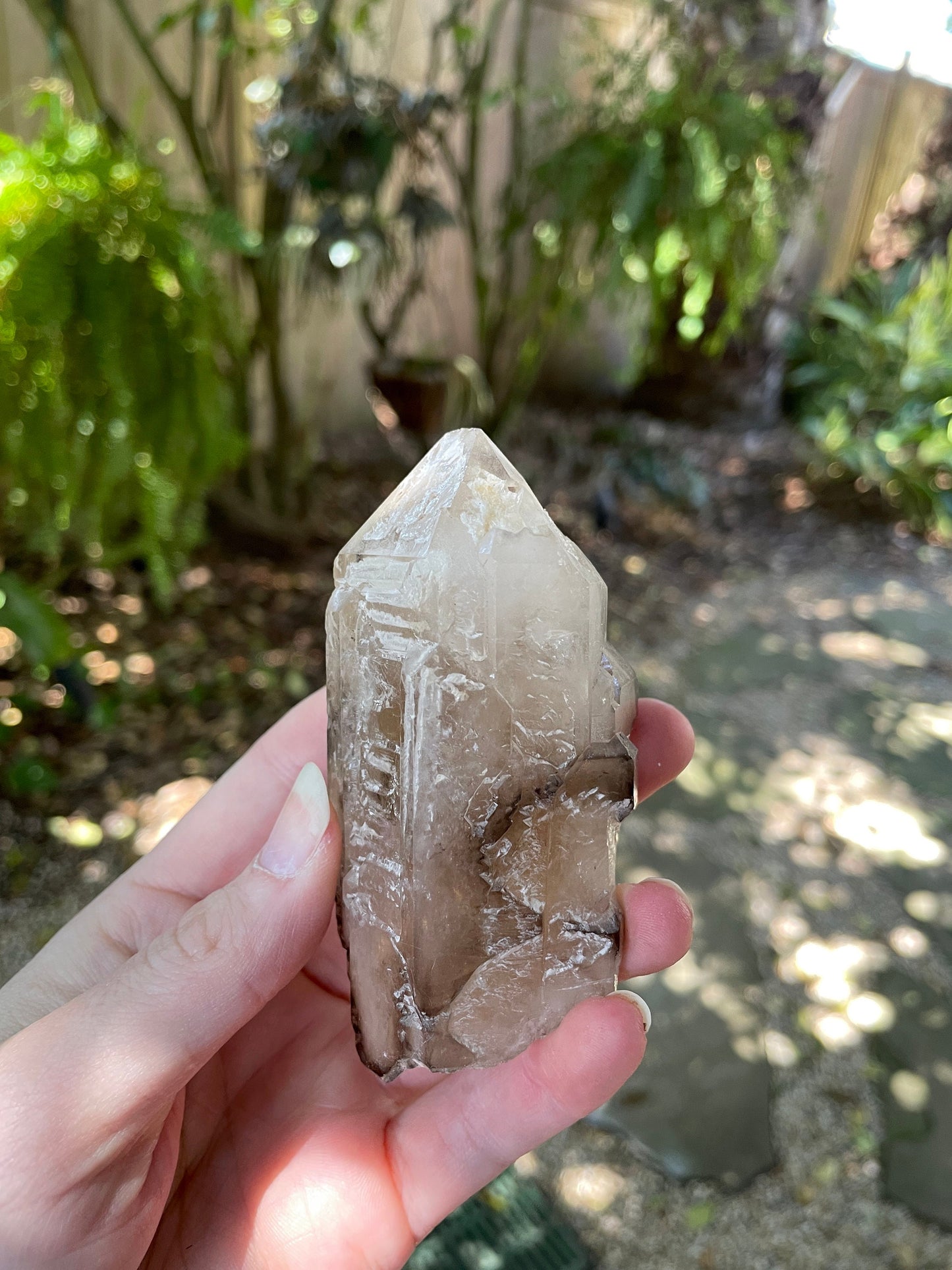 Smokey Elesital Quartz Point Specimen from Minas Gerais Brazil, 170g Mineral Crystal