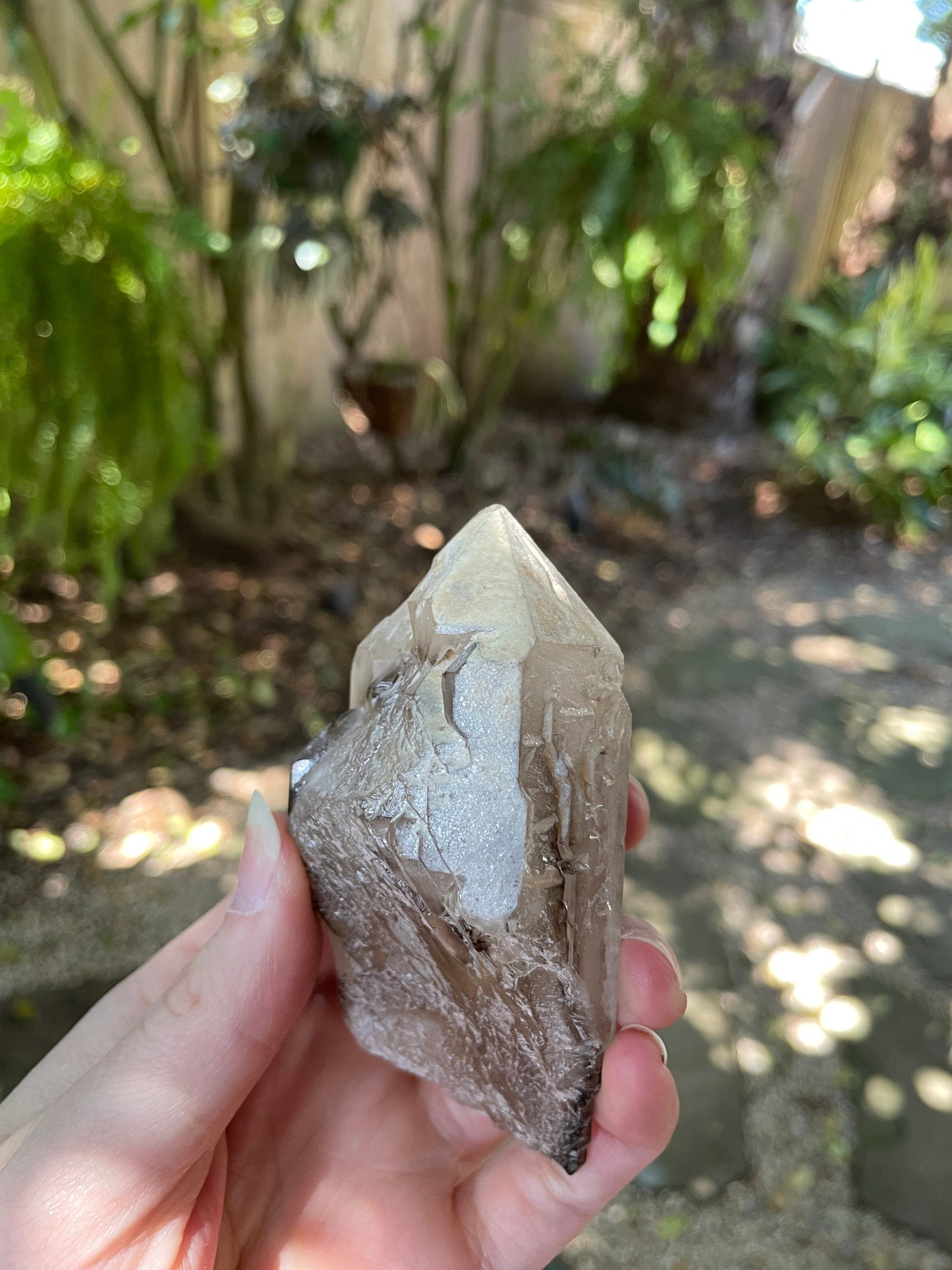 Smokey Elesital Quartz Point Specimen from Minas Gerais Brazil, 170g Mineral Crystal