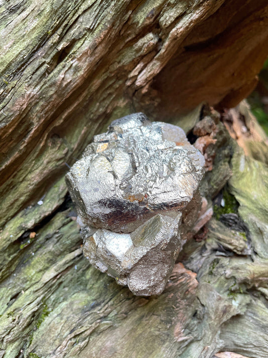 Beautiful Rare Natural Raw Pyrite Crystal 549g, Shiver Boyaca, Columbia Mineral Specimen
