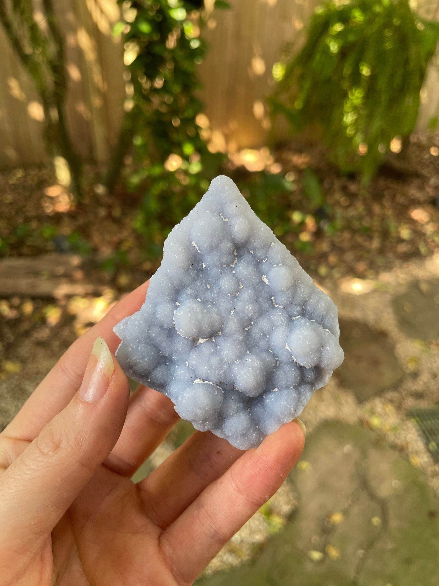 Blue Botryoidal Chalcedony Specimen 78.8g from Moquengua Near Puno, Peru Mineral Crystal