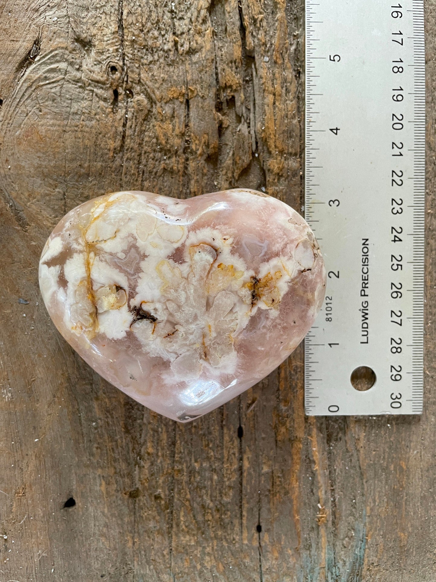 Flower Agate chalcedony Heart Stone Specimen 300g from Madagascar Mineral Crystal