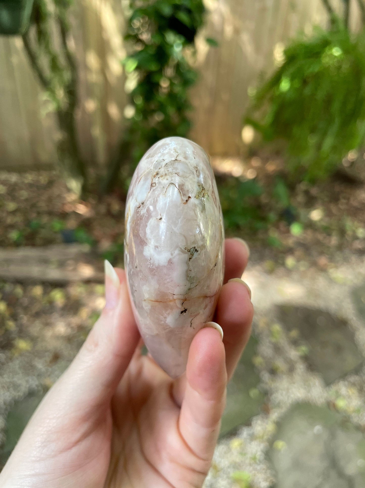 Flower Agate chalcedony Heart Stone Specimen 300g from Madagascar Mineral Crystal