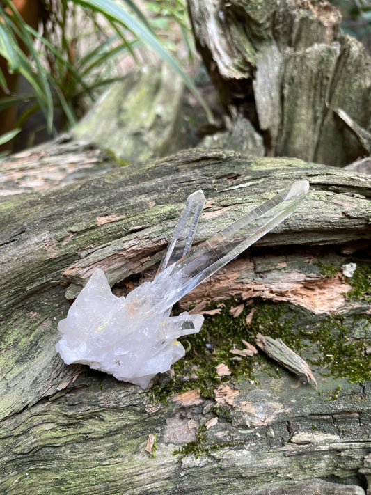 Columbian Lemurian Optical Quartz Cluster Specimen 27.1g Mineral Crystal