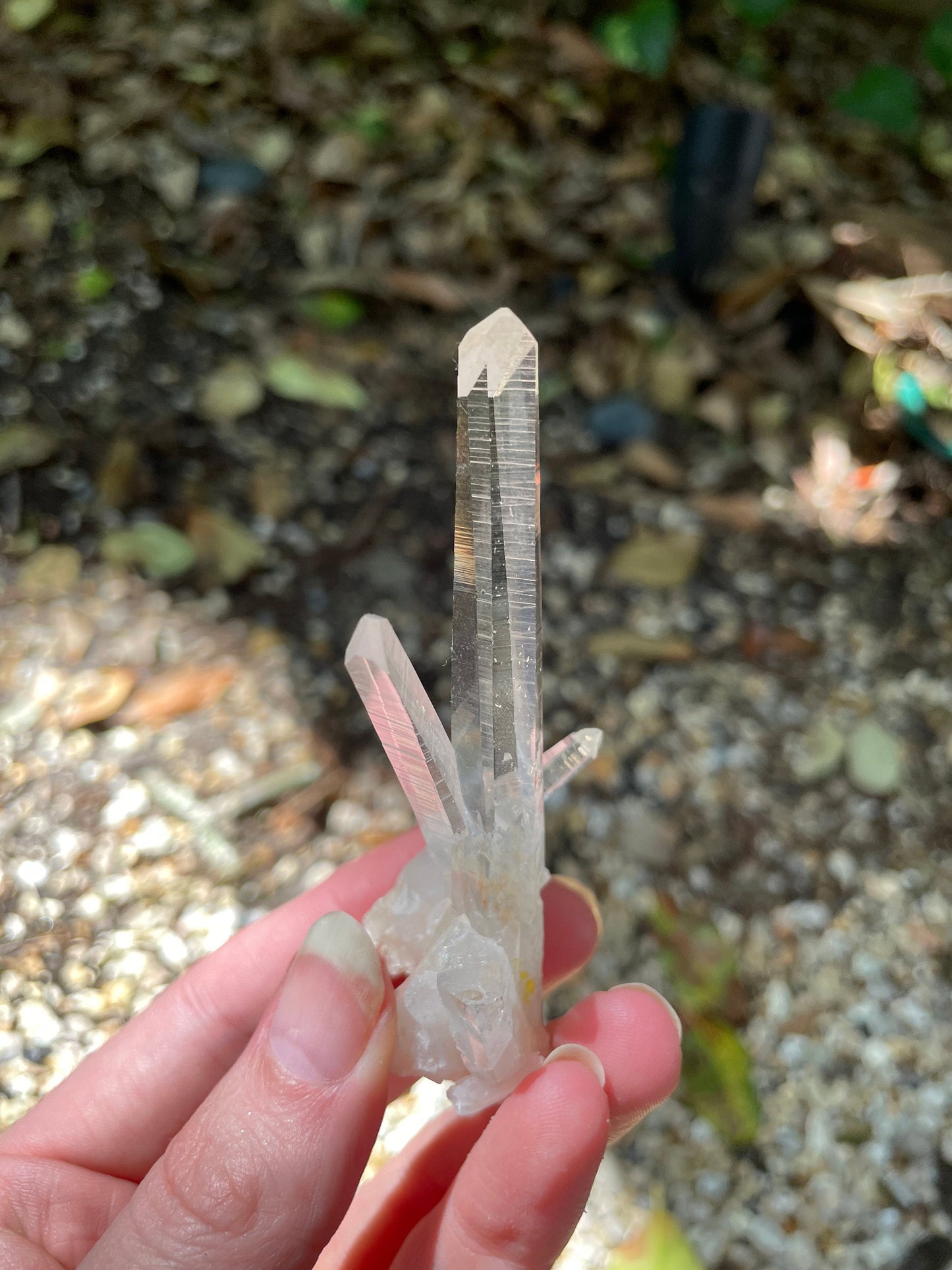 Columbian Lemurian Optical Quartz Cluster Specimen 27.1g Mineral Crystal