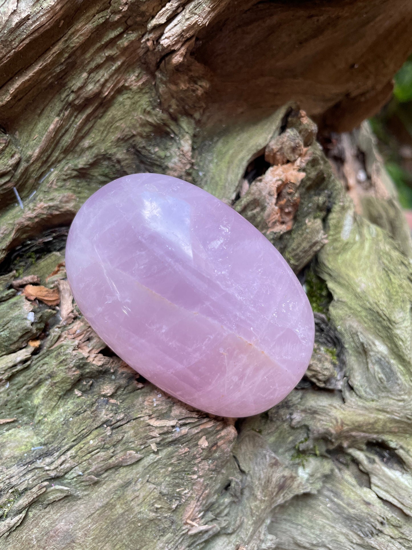 Polished Rose Quartz Palm Stone From Madagascar 168.1g Specimen Mineral Crystal