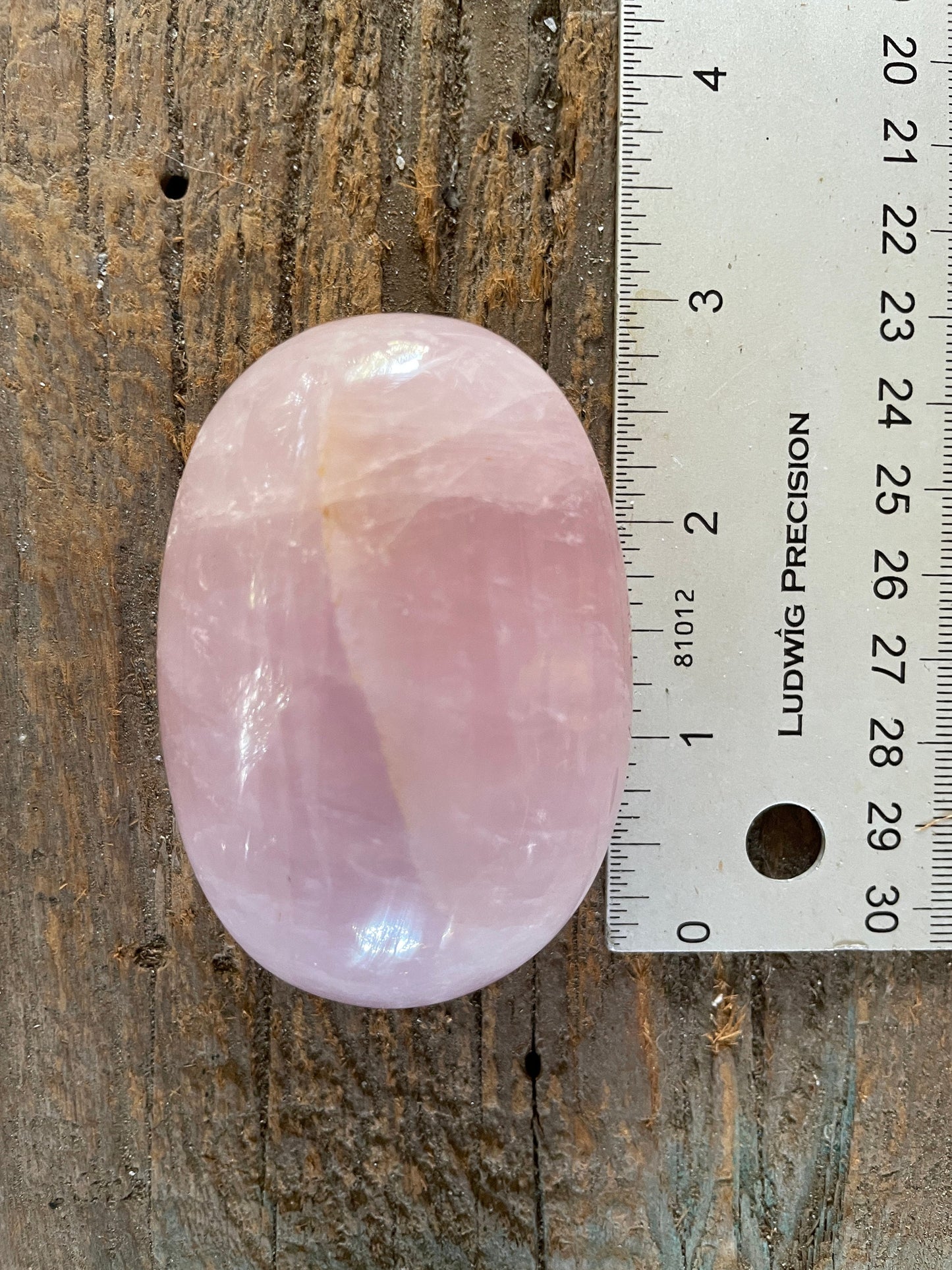 Polished Rose Quartz Palm Stone From Madagascar 168.1g Specimen Mineral Crystal