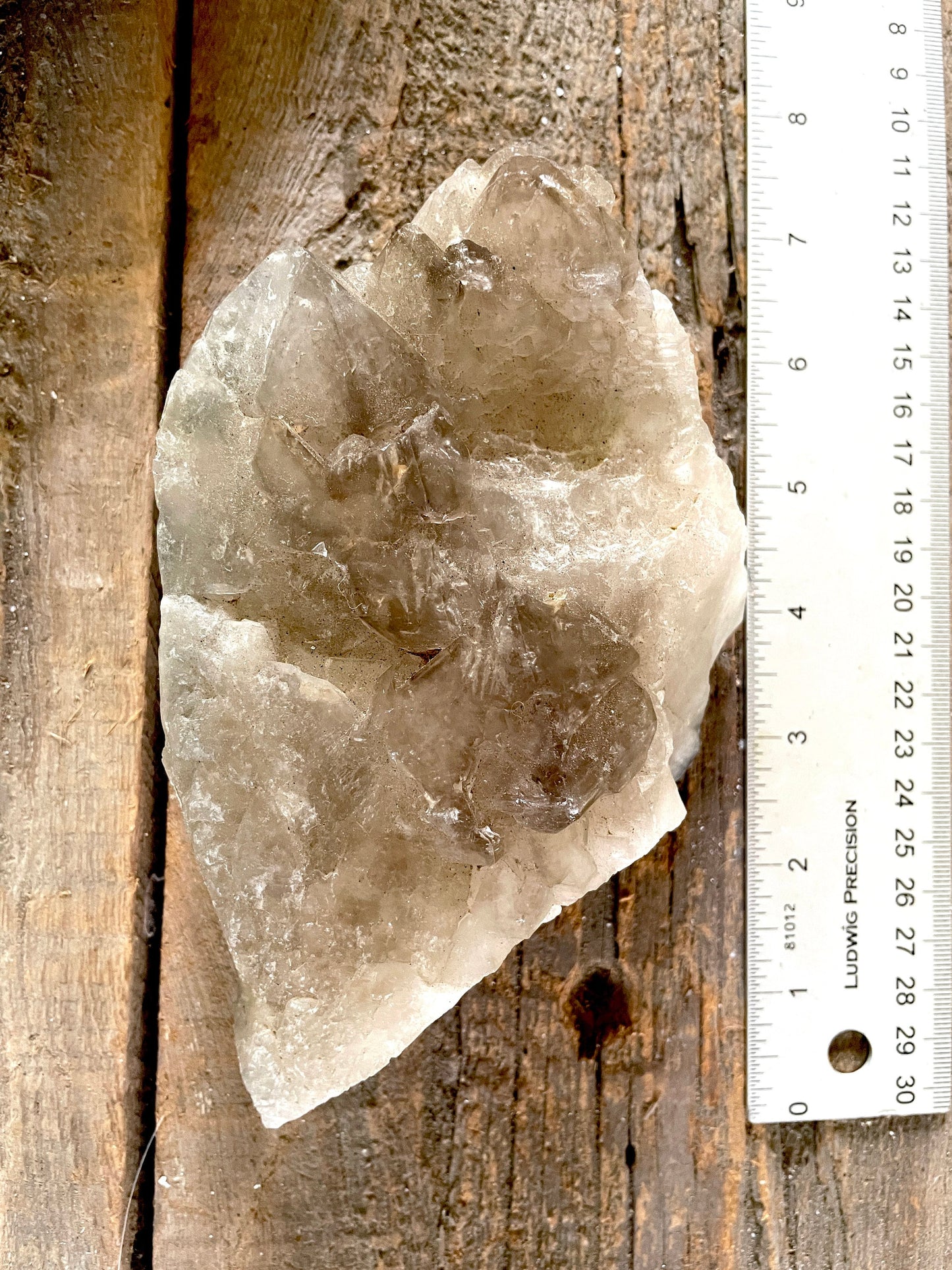 Smokey Elesital Quartz Specimen from Minas Gerais Brazil, 904g 1lb 11am and 5.9oz Mineral Crystal