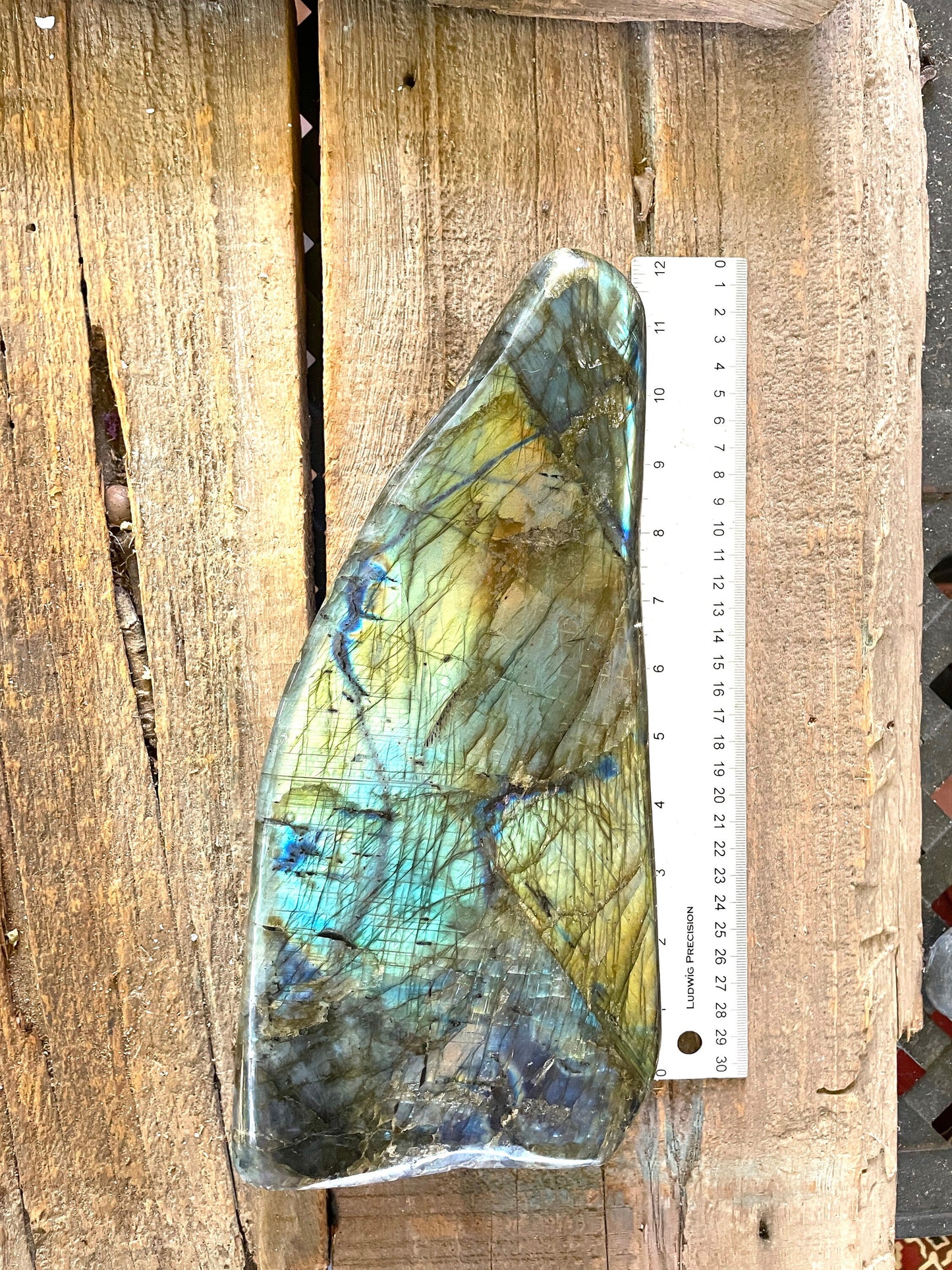 XL Polished Labradorite Freestanding Display Stone Great Flash Specimen 4.59Kg 10lbs 2oz Mineral Crystal