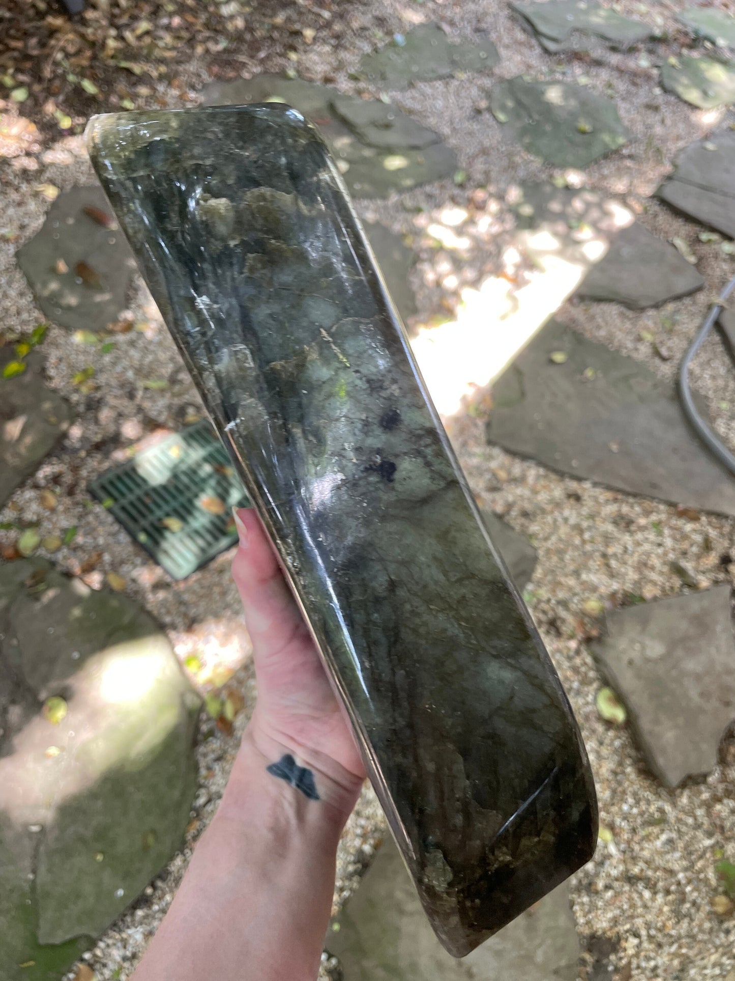 XL Polished Labradorite Freestanding Display Stone Great Flash Specimen 4.59Kg 10lbs 2oz Mineral Crystal