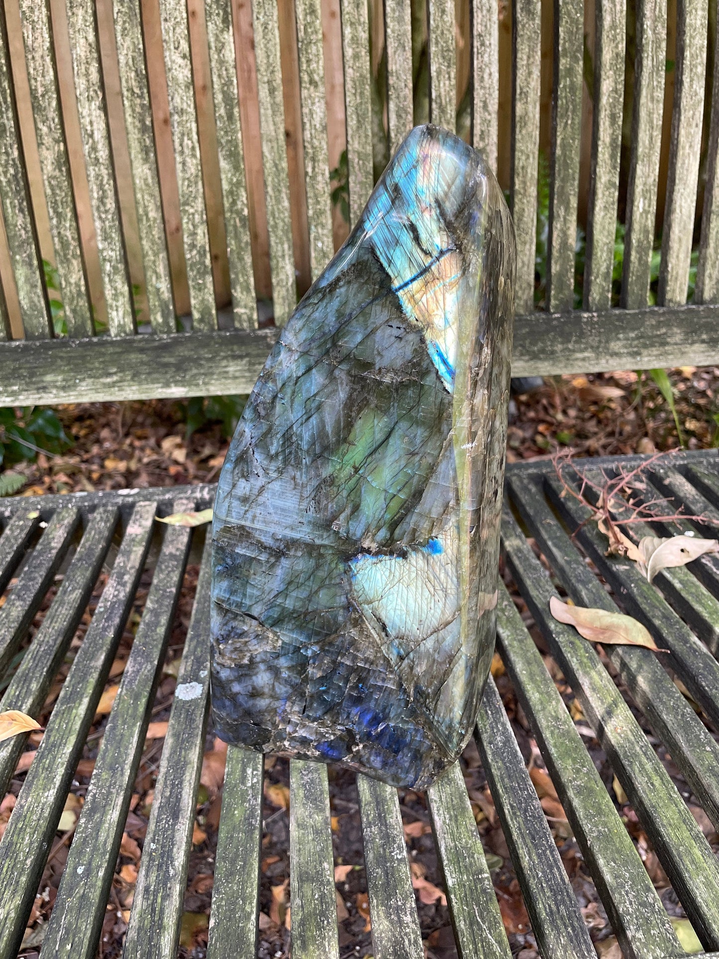 XL Polished Labradorite Freestanding Display Stone Great Flash Specimen 4.59Kg 10lbs 2oz Mineral Crystal