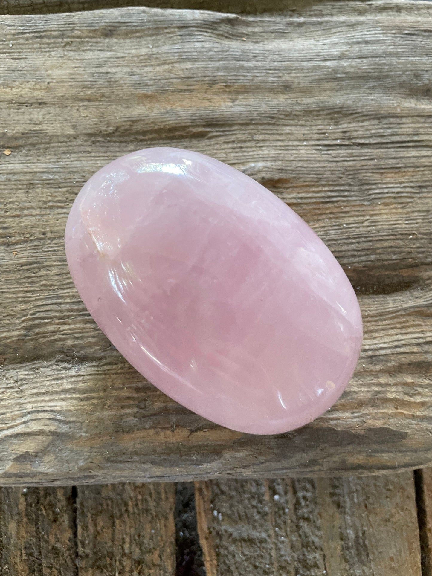 Polished Rose Quartz Palm Stone From Madagascar 168.1g Specimen Mineral Crystal