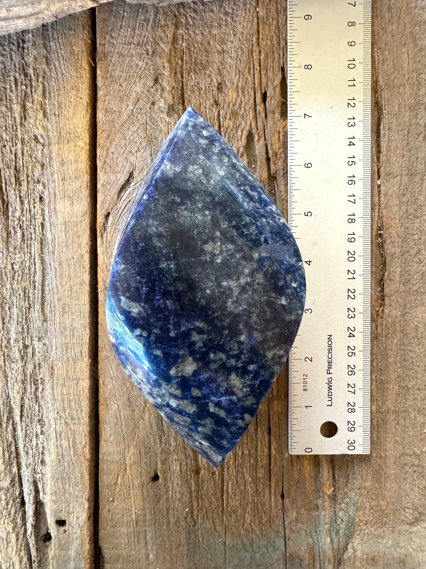 Blue Sodalite Polished Eye Shaped Crystal Specimen 832g 1lb 13.3oz Specimen from Brazil