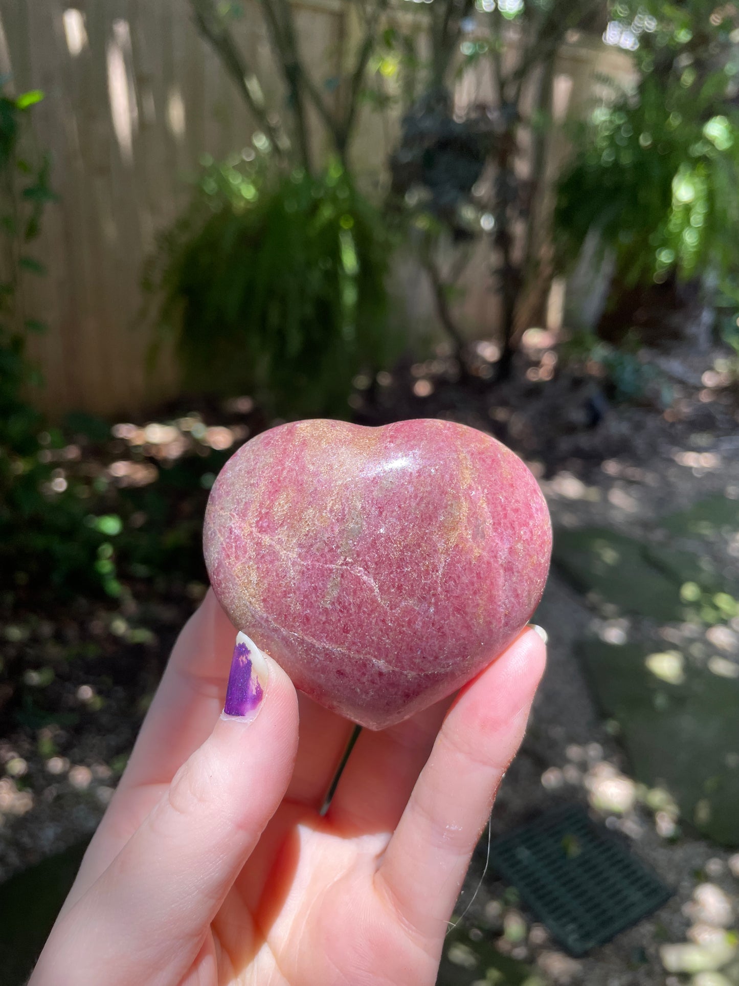 Beautiful Small Polished Heart Stone Rhodonite Specimen 183.5g From Madagascar Mineral Crystal