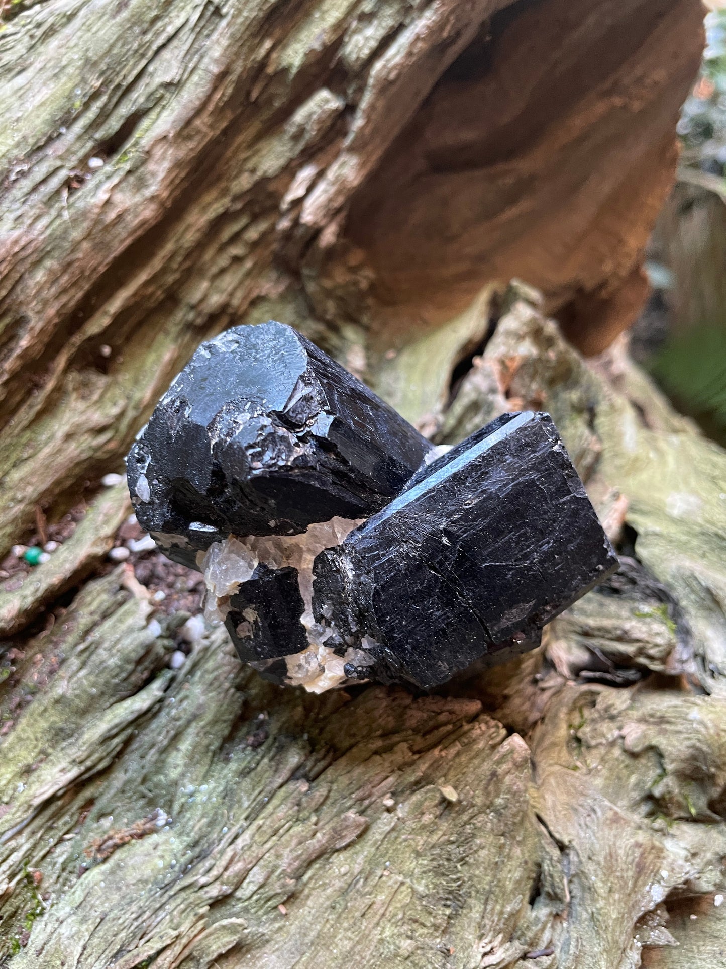 Black Tourmaline with Feldspar and Quartz From Brazil 186g Specimen Mineral Crystal