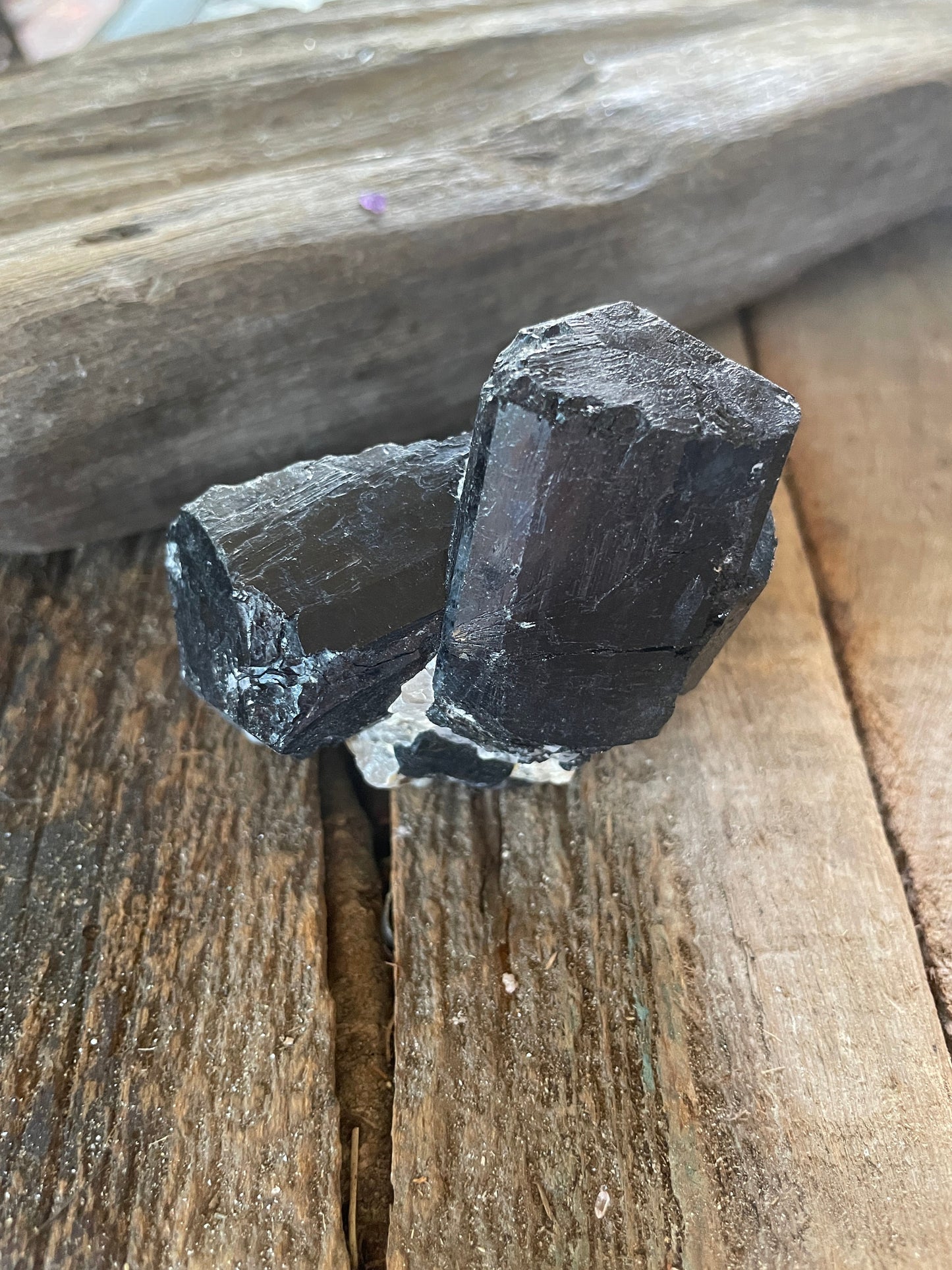Black Tourmaline with Feldspar and Quartz From Brazil 186g Specimen Mineral Crystal