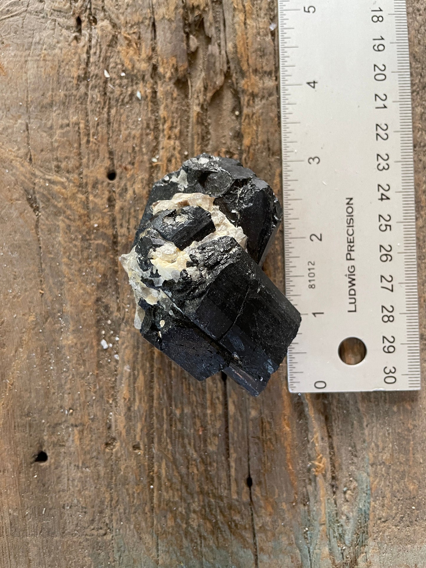 Black Tourmaline with Feldspar and Quartz From Brazil 186g Specimen Mineral Crystal