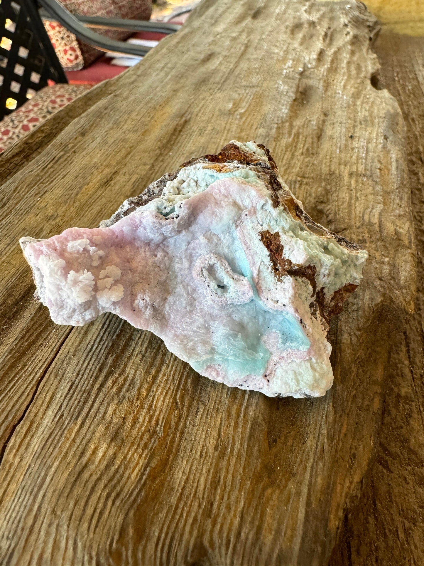 Light Pink and Blue Smithsonite 138.7g Specimen from Choix Sinaloa Mexico