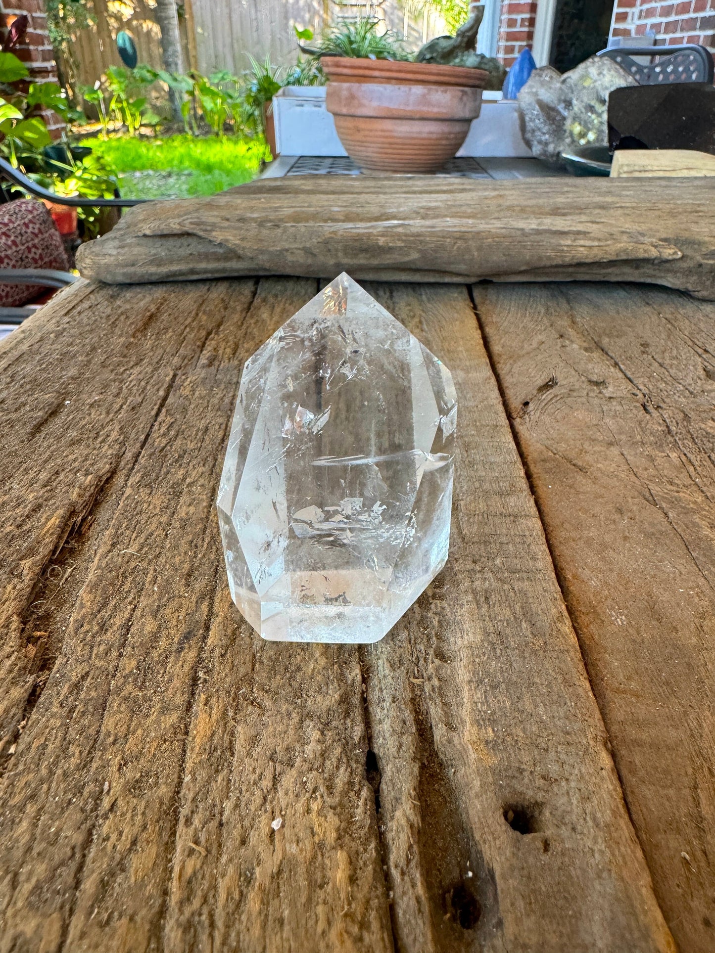 Brazilian Clear Quartz 121.9g With Rainbows Polished Point Specimen Mineral Crystal