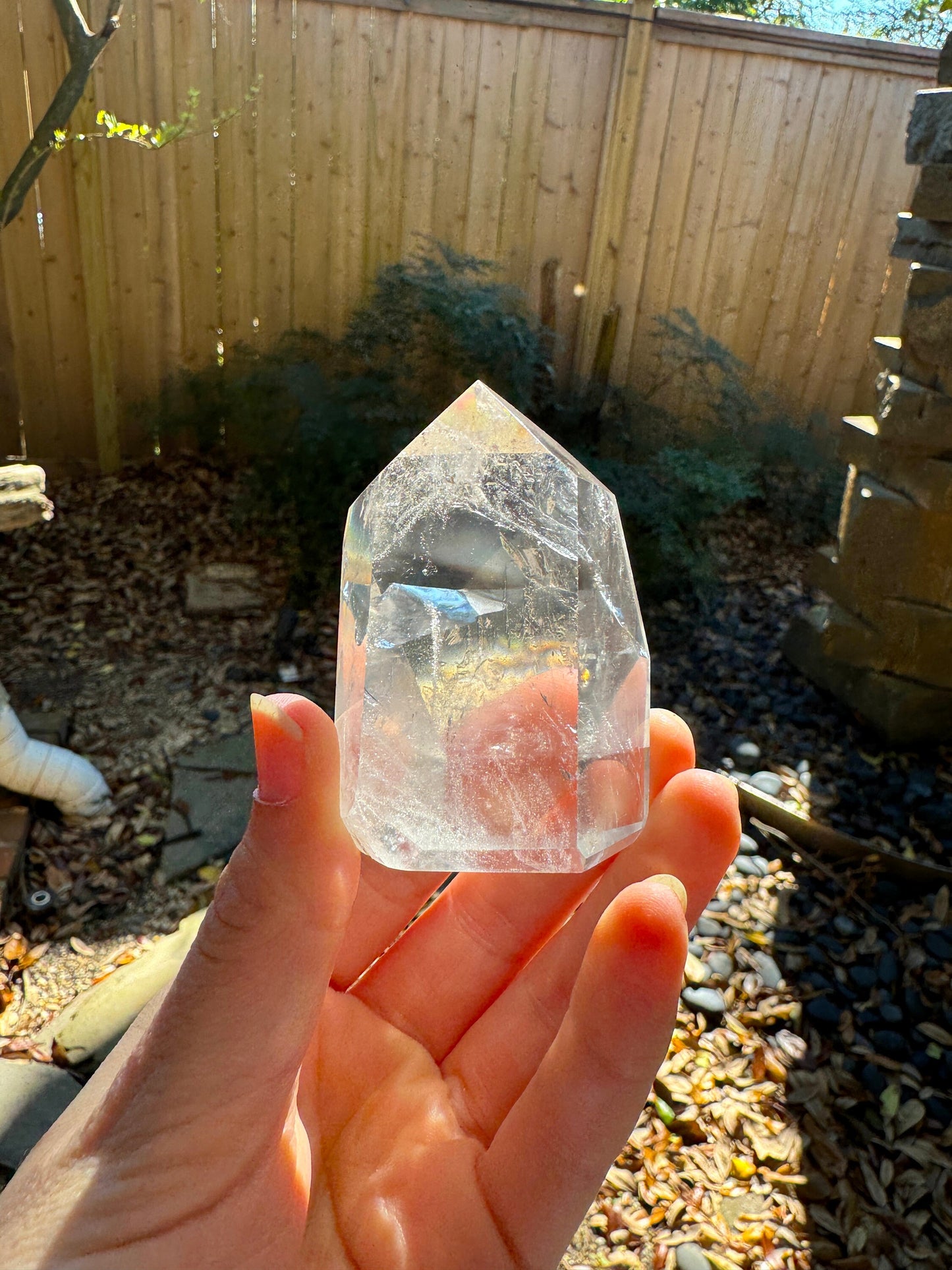 Brazilian Clear Quartz 121.9g With Rainbows Polished Point Specimen Mineral Crystal