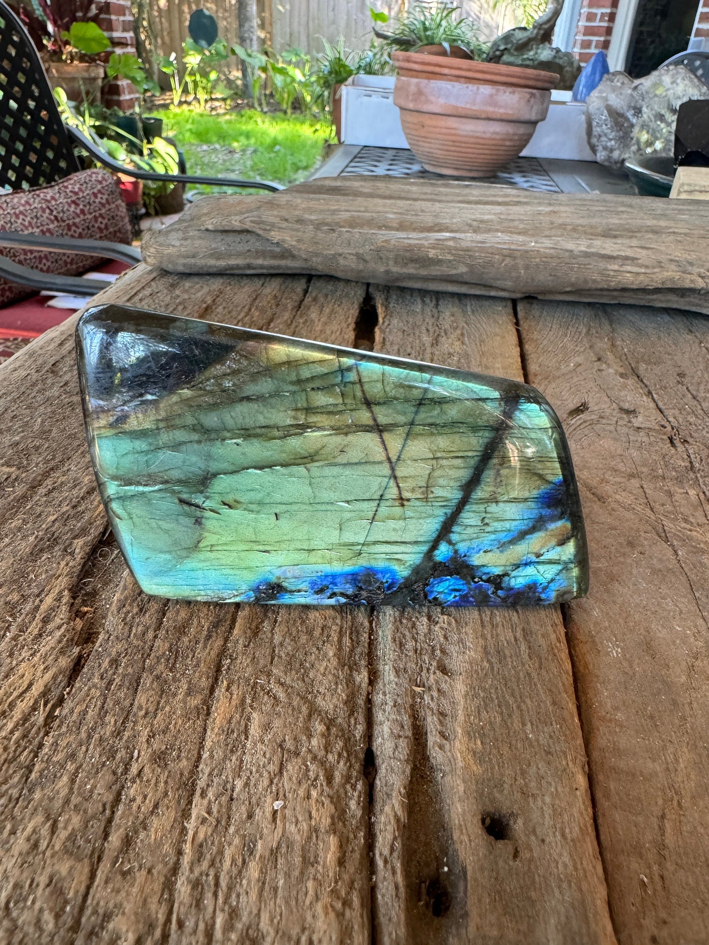 Polished Rainbow Labradorite Free Form 418g From Madagascar Mineral Crystal