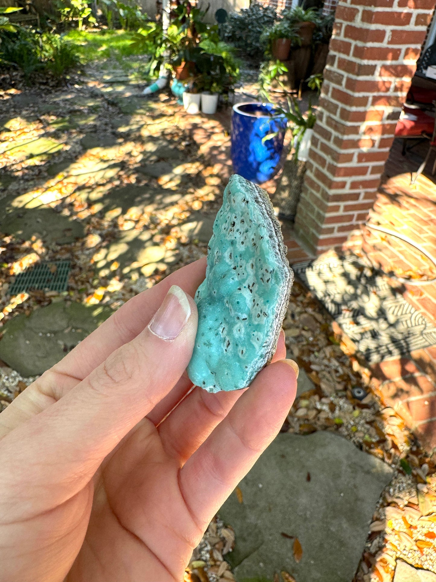 Vivid Blue Smithsonite Specimen 85.8g from Yanga Koubenza Quarries M'fouati District Republic of Congo Mineral Crystal