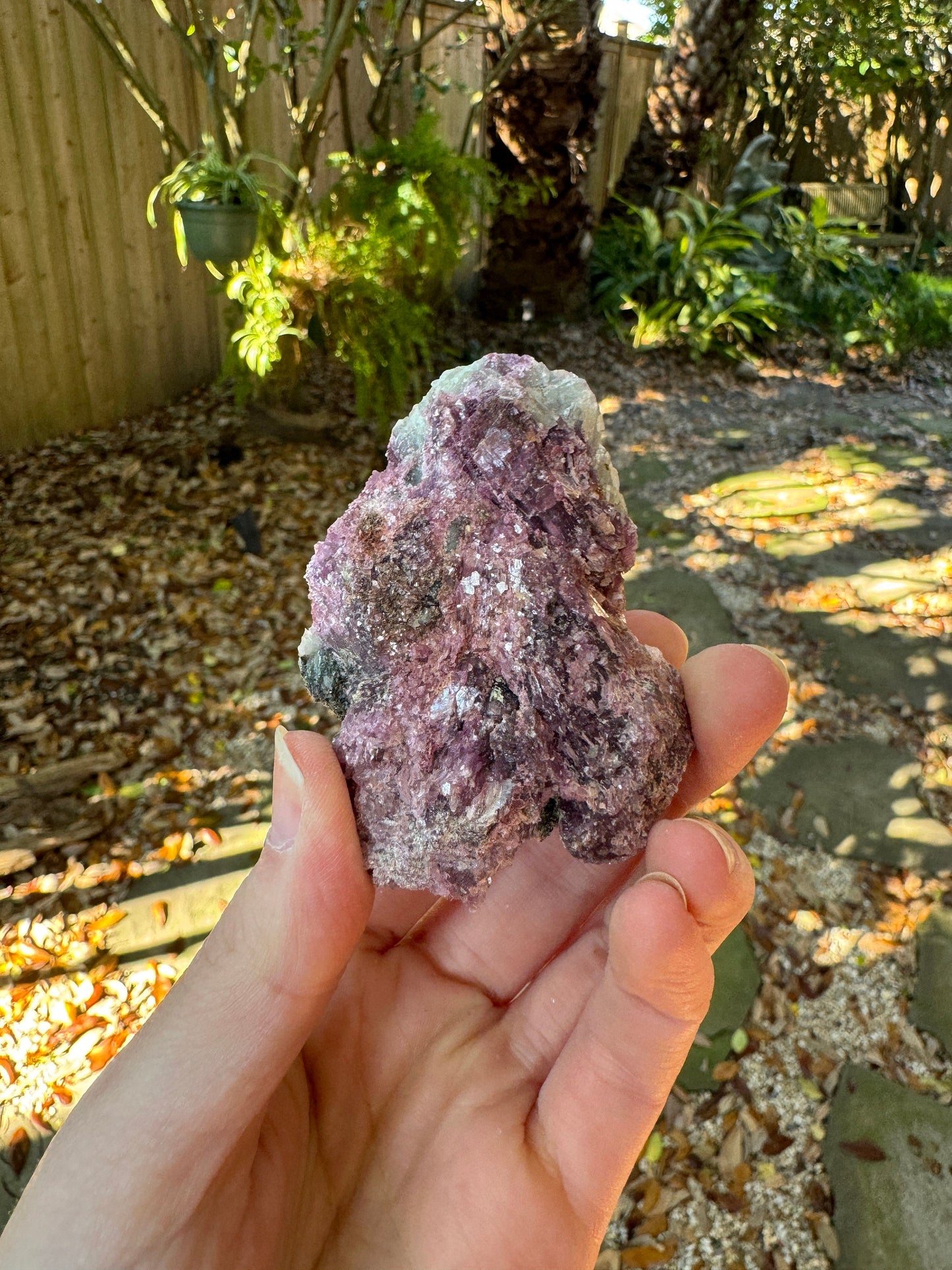 Beautiful Pink Lepidolite with Blue Clevlandite and Quartz  Specimen From Minas Gerais Brazil  98.4g Mineral Crystal