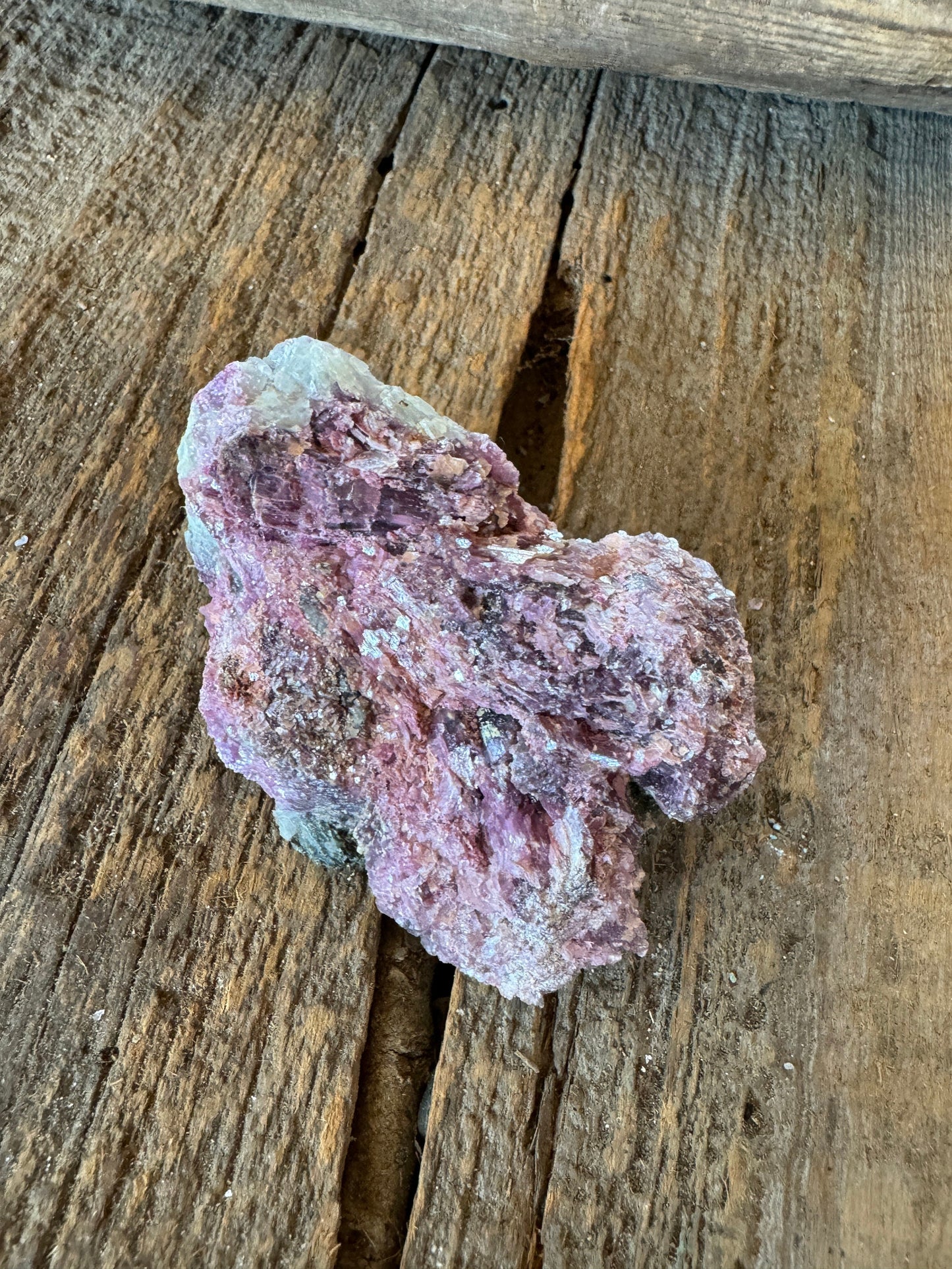 Beautiful Pink Lepidolite with Blue Clevlandite and Quartz  Specimen From Minas Gerais Brazil  98.4g Mineral Crystal