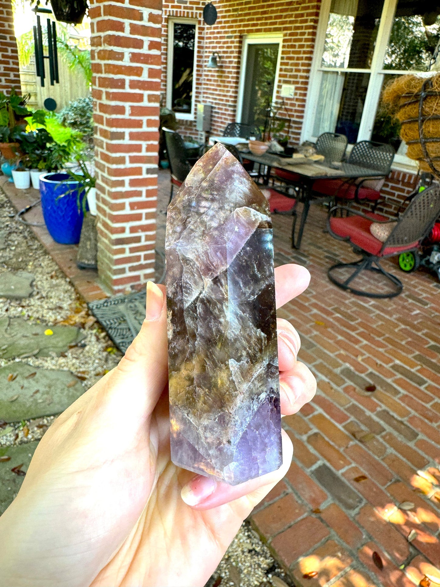 Polished Amethyst Super 7 Melody Stone Quartz Point 222g Specimen  From Minas Gerais Brazil