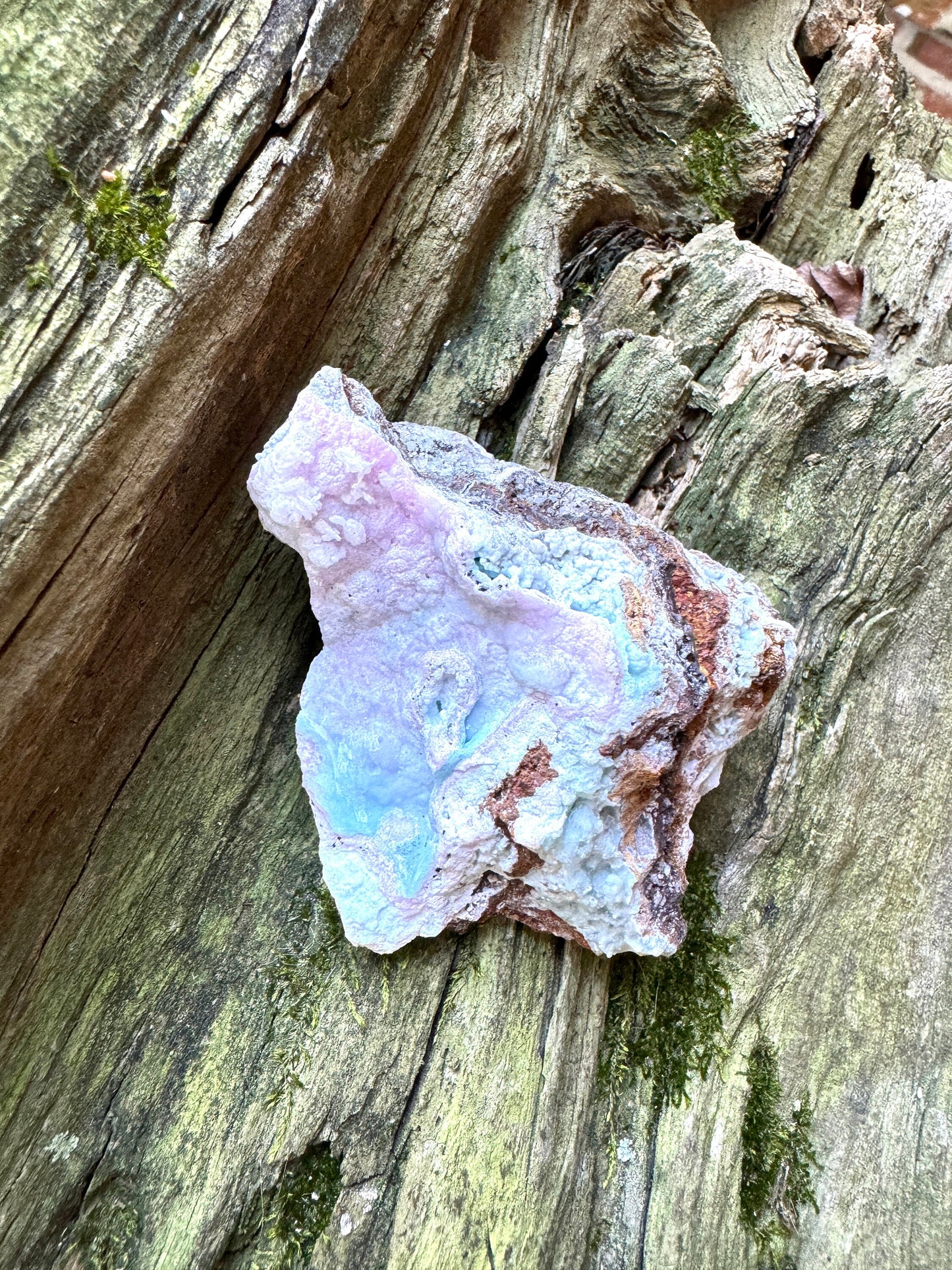 Light Pink and Blue Smithsonite 138.7g Specimen from Choix Sinaloa Mexico