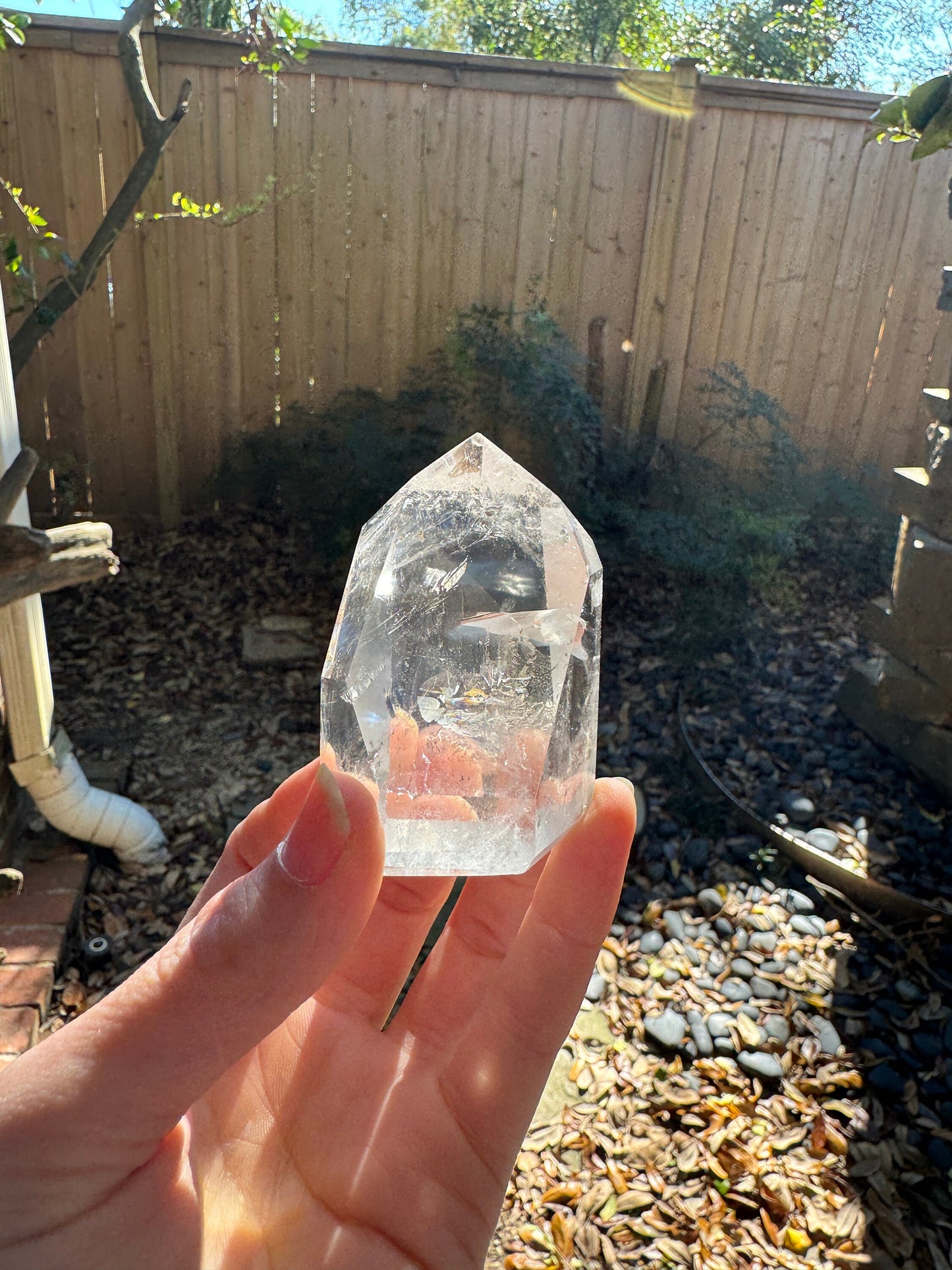 Brazilian Clear Quartz 121.9g With Rainbows Polished Point Specimen Mineral Crystal