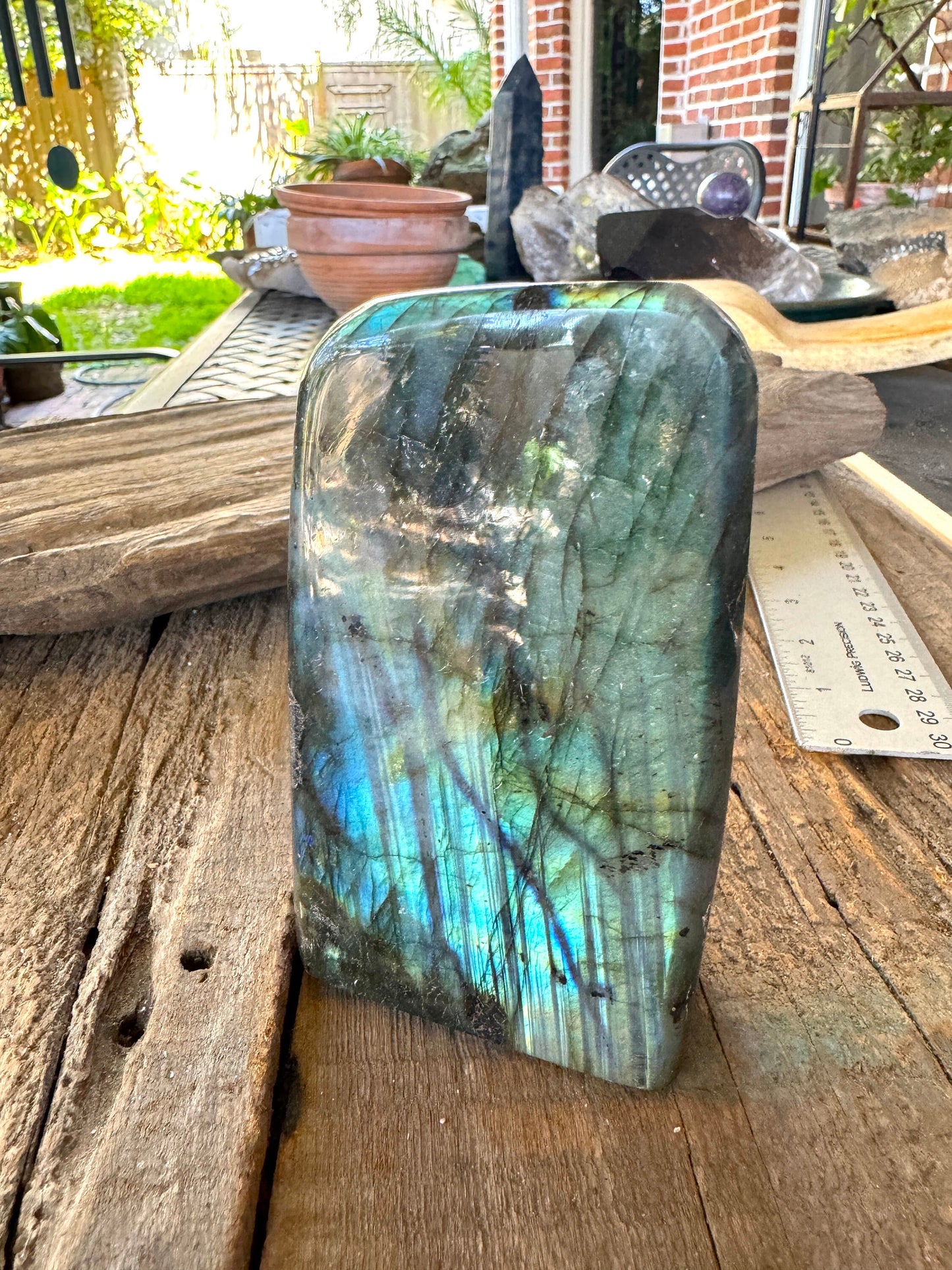 Polished Labradorite Freeform Stone 656g 1lb 7.2oz From Madagascar Great Flash!