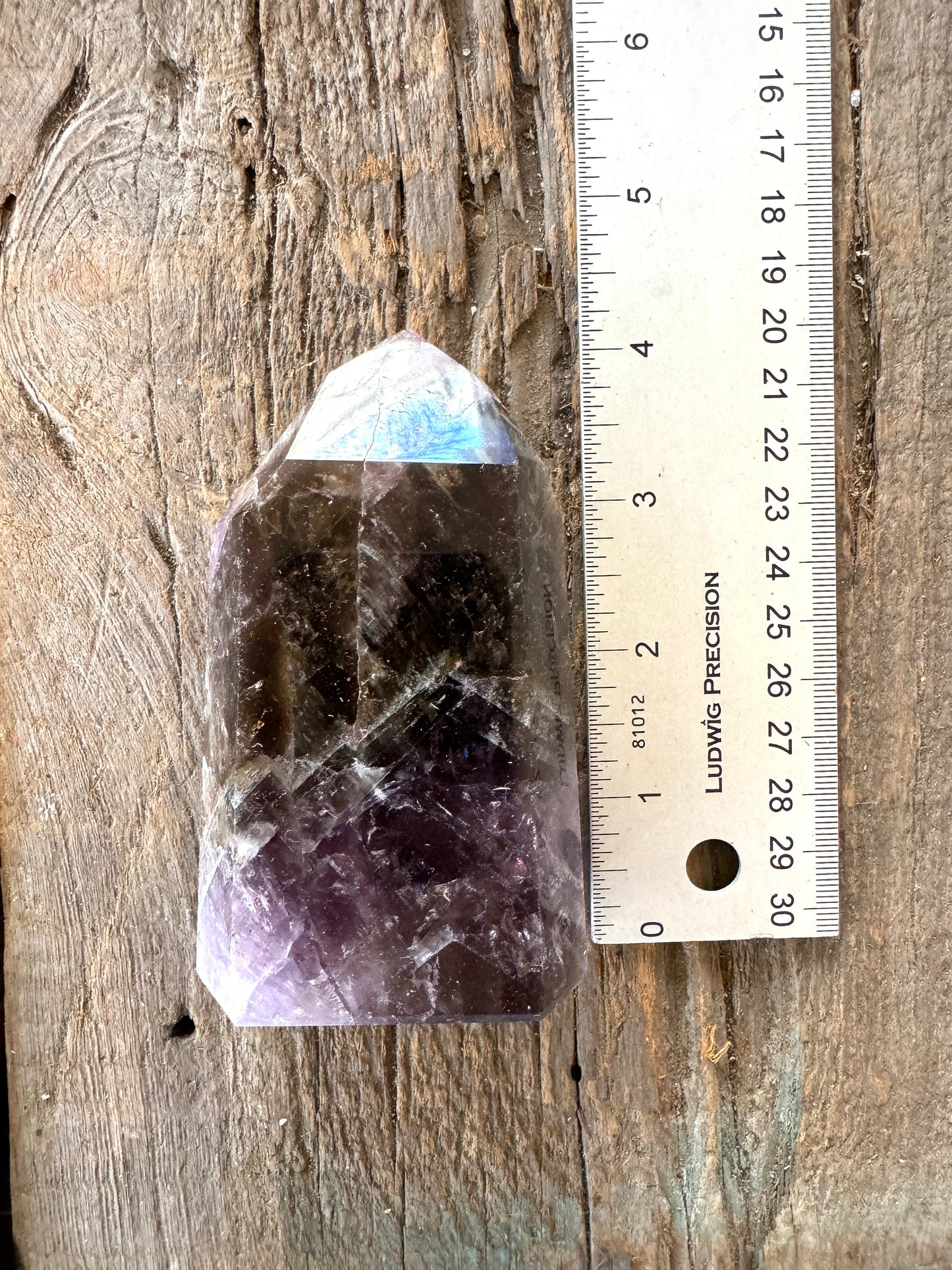 Polished Amethyst Super 7 Melody Stone Quartz Point 222g Specimen  From Minas Gerais Brazil