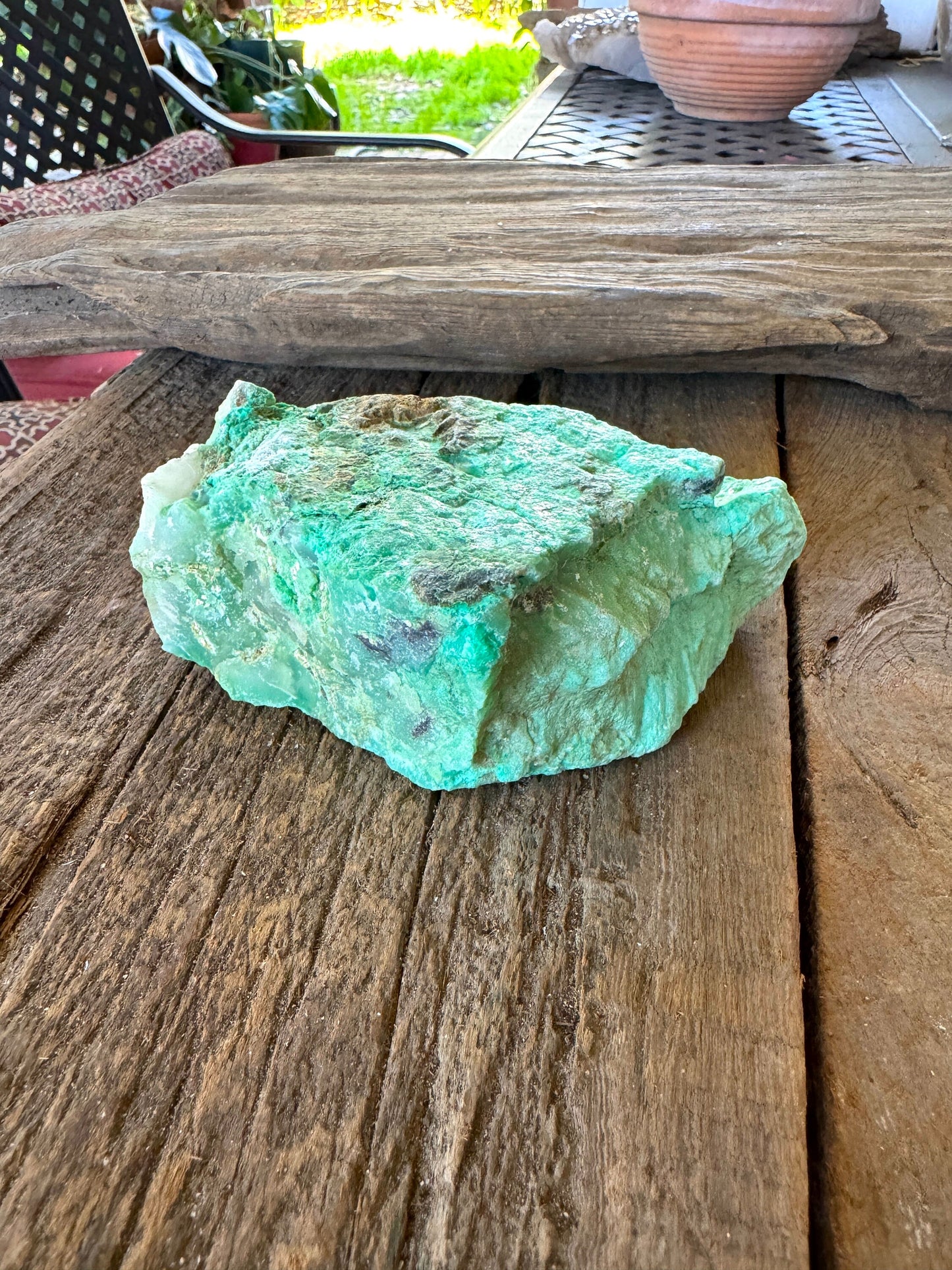 Rough/Raw Blue Green Chrysophrase With Quartz from Brazil New Find 474g 1lb 0.7oz Mineral Crystal Specimen.