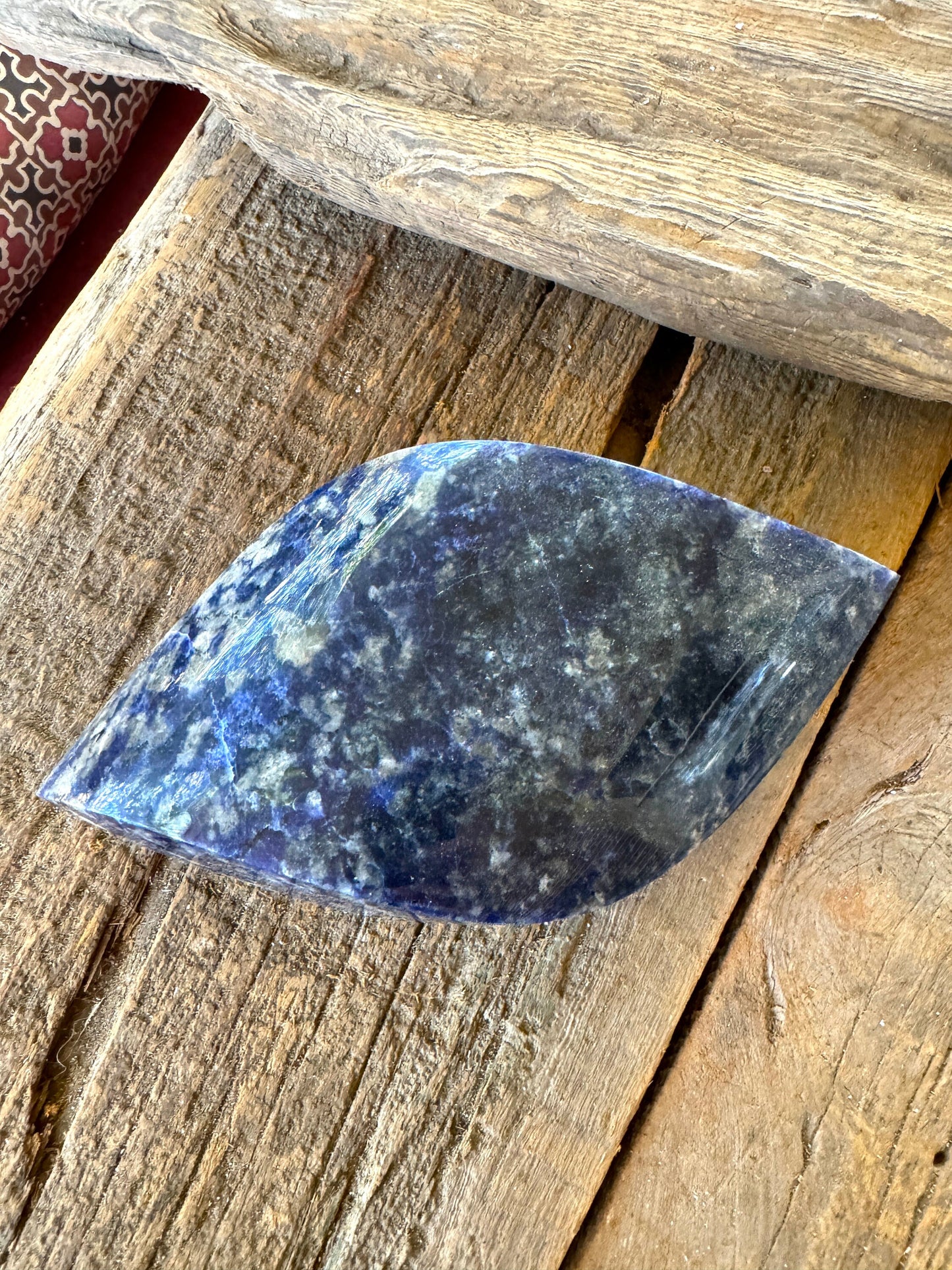 Blue Sodalite Polished Eye Shaped Crystal Specimen 832g 1lb 13.3oz Specimen from Brazil