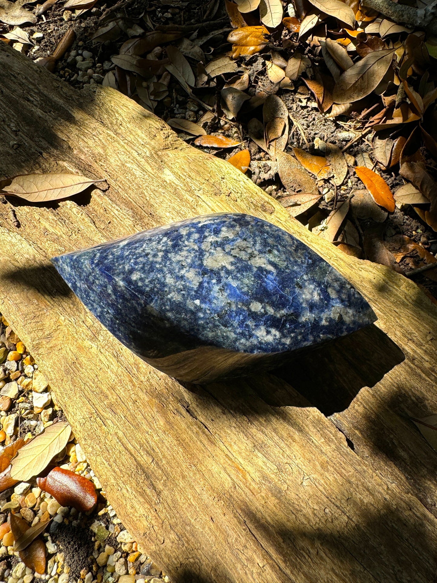 Blue Sodalite Polished Eye Shaped Crystal Specimen 832g 1lb 13.3oz Specimen from Brazil