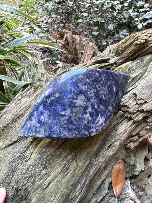 Blue Sodalite Polished Eye Shaped Crystal Specimen 832g 1lb 13.3oz Specimen from Brazil