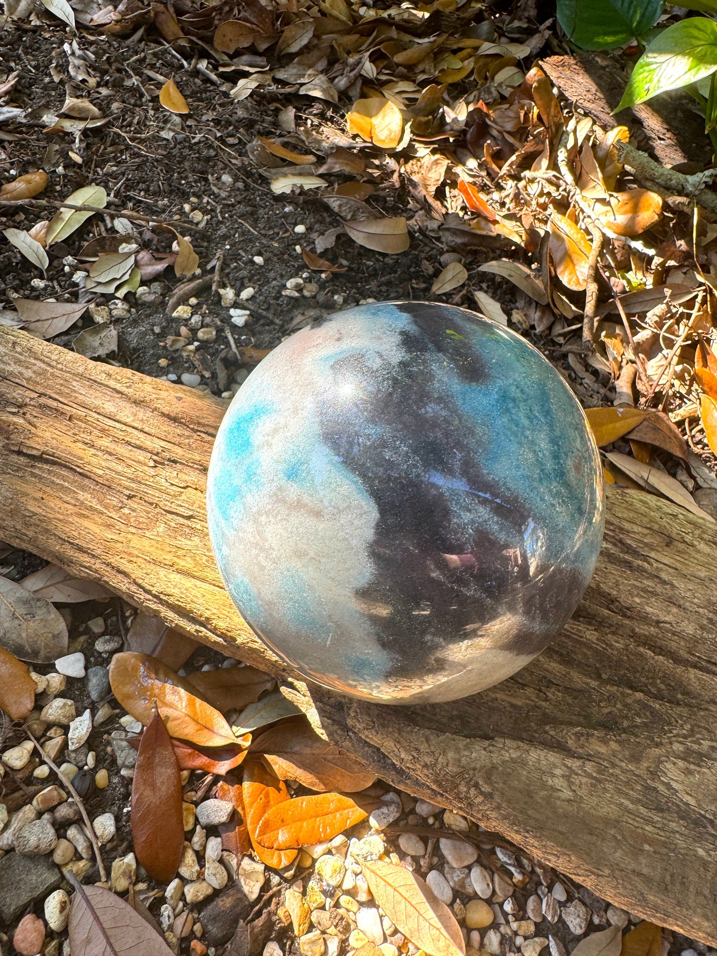 Rare 122mm 4.83"" Polished Trolleite Sphere with Lazulite Stand Included From Brazil 2.56kg 5lb 10oz Mineral Crystal