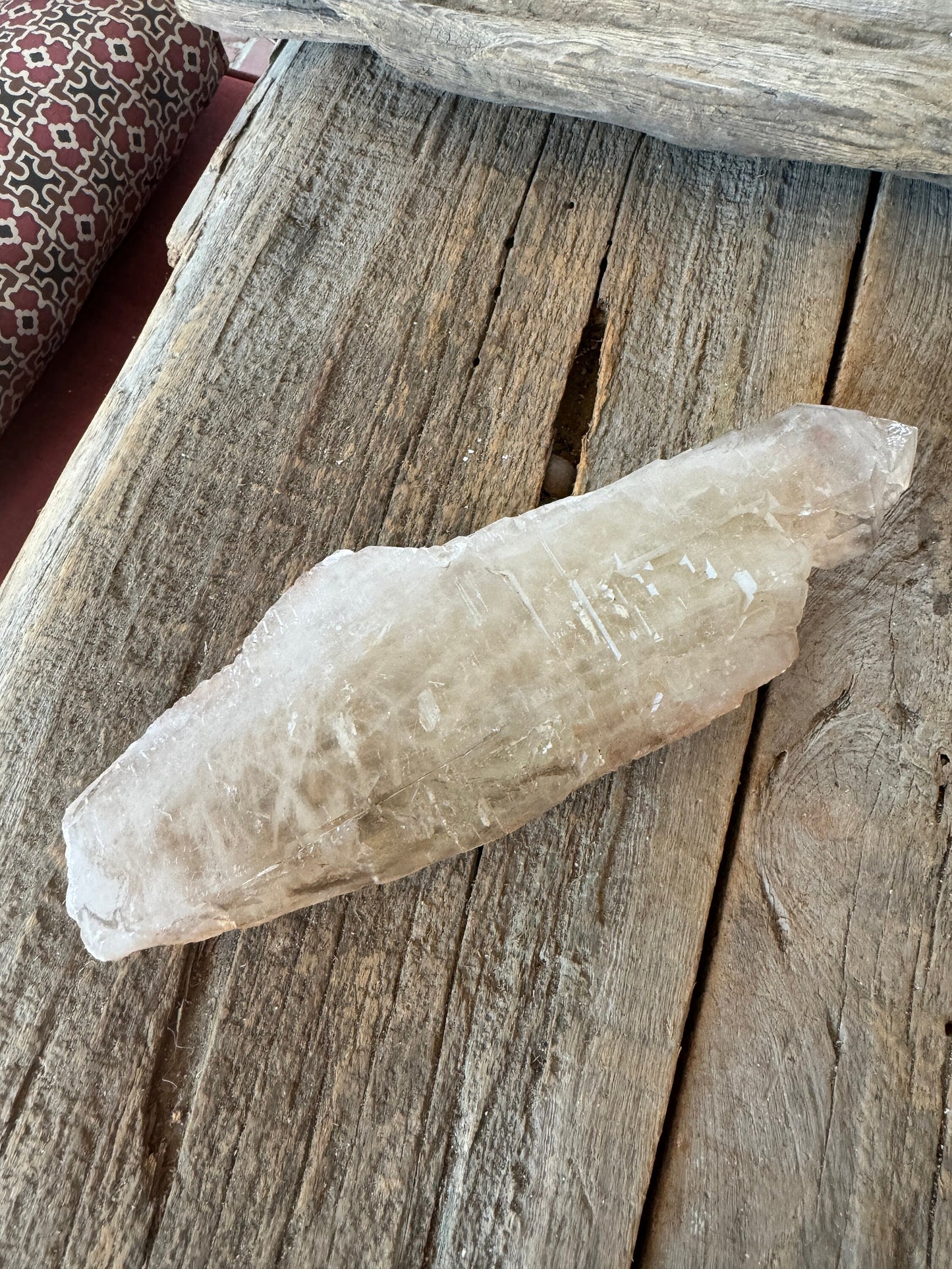 Pale Citrine Elesital Quartz Specimen from Minas Gerais Brazil, 642g 1lb 6.6oz Mineral Crystal